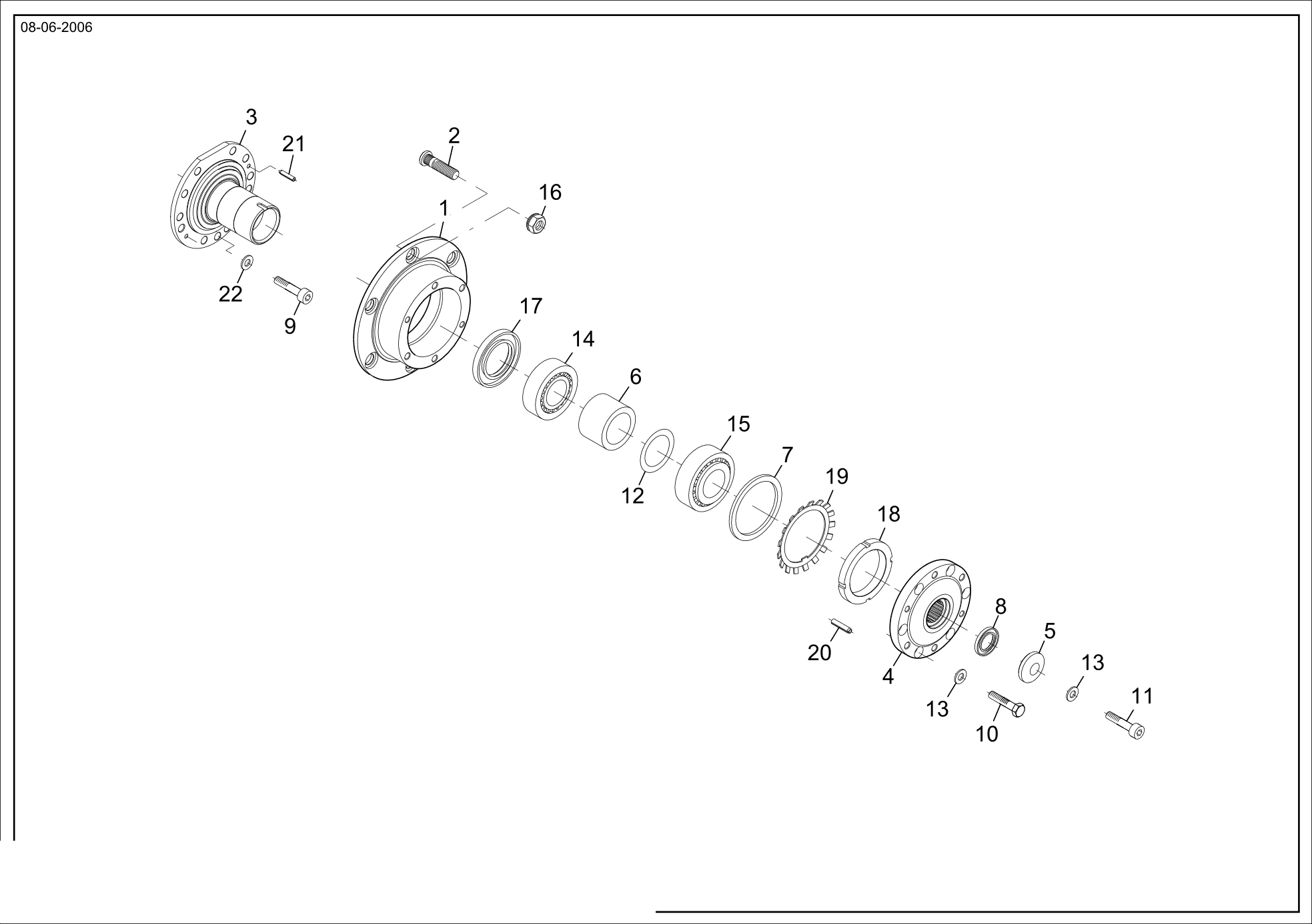 drawing for ATLAS WEYHAUSEN 1724438 - RING NUT (figure 1)