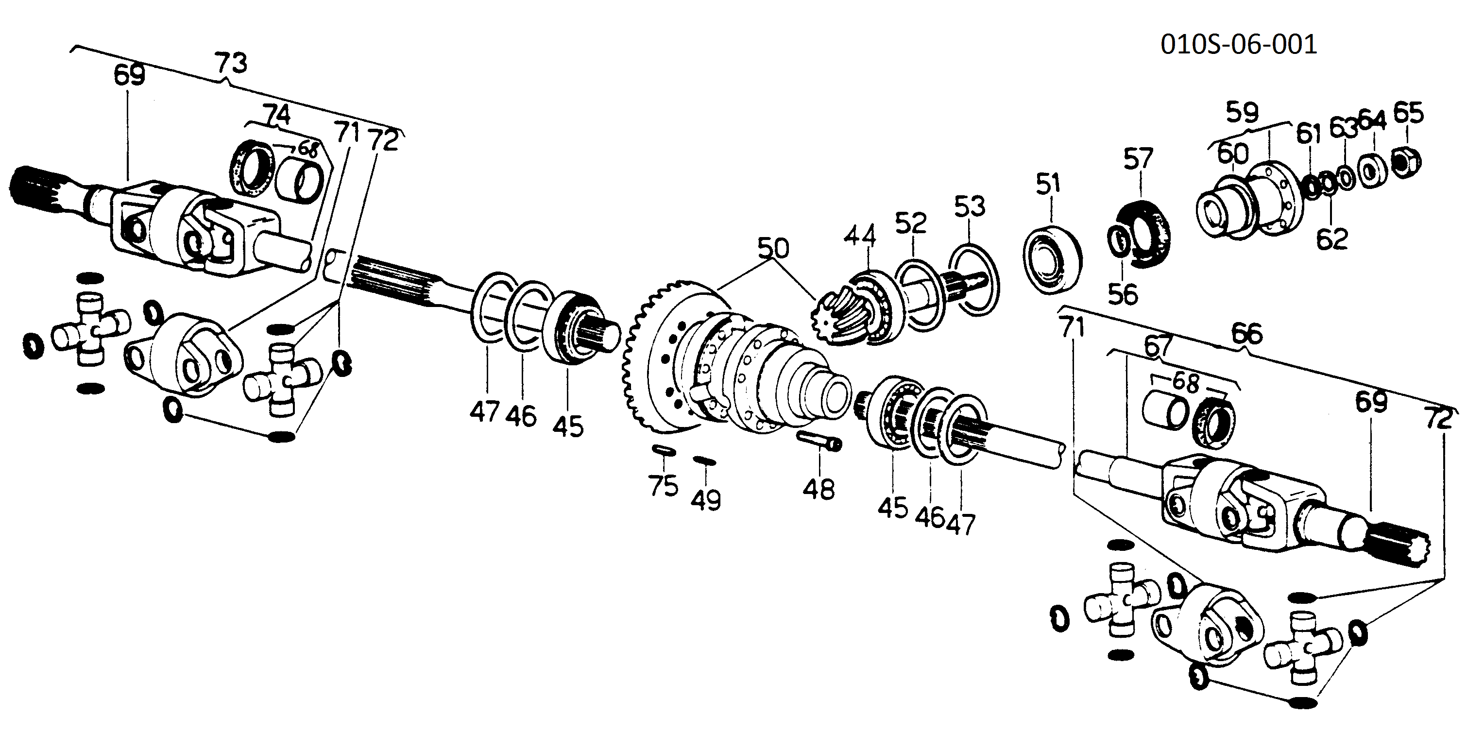 drawing for STEYR 1-33-742-065 - HALF SHAFT DIFFERENTIAL SIDE (figure 1)