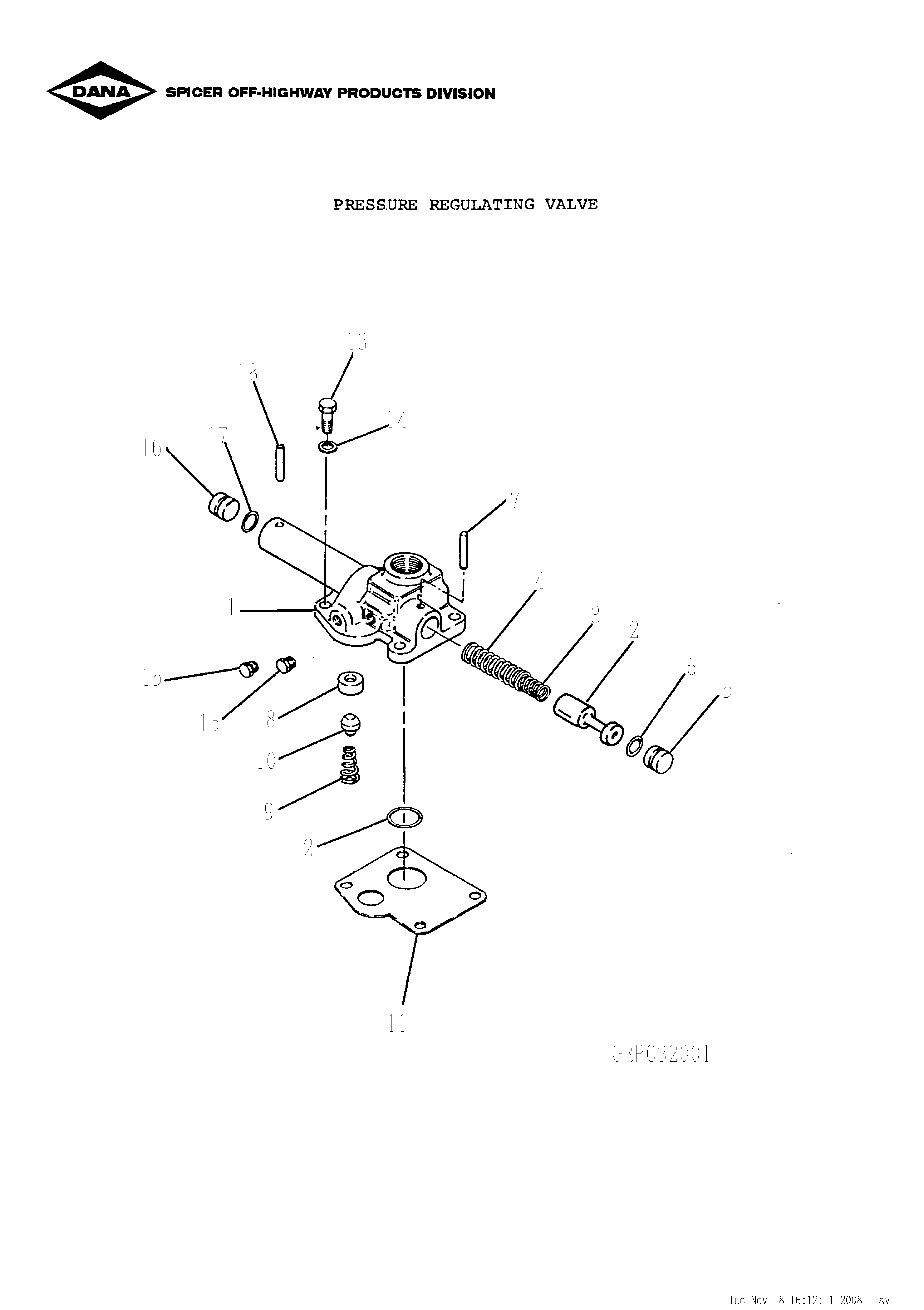 drawing for CLARK 6224466 - REGULATOR SPOOL (figure 1)