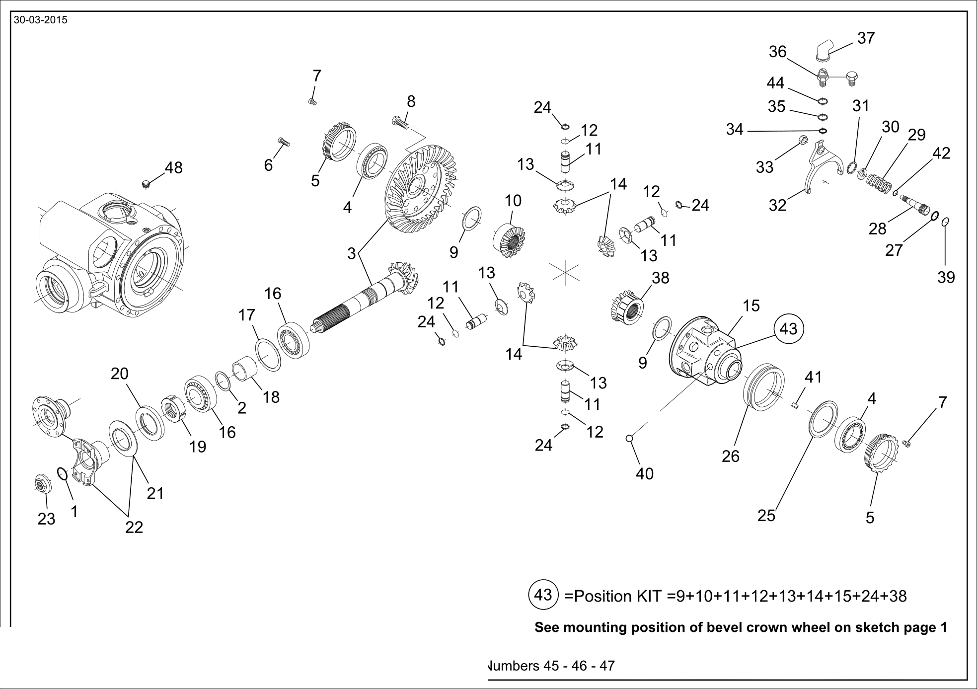 drawing for CNH NEW HOLLAND 72117599 - BEVEL GEAR SET (figure 4)