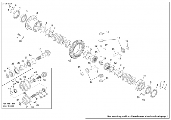 drawing for TIMKEN 32214-90KA1 - TAPER ROLLER BEARING (figure 1)