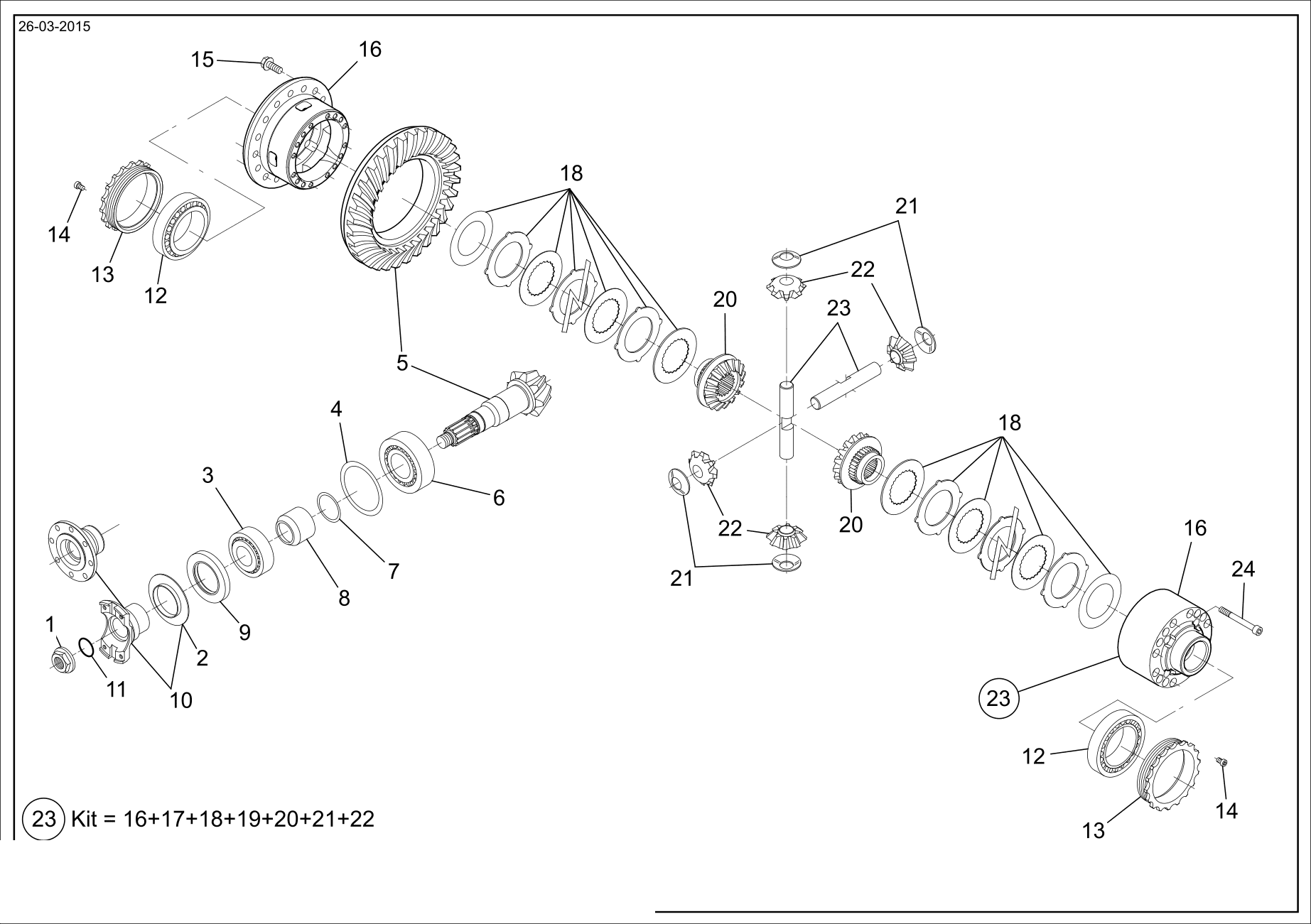 drawing for Hyundai Construction Equipment ZTAM-00266 - GEAR SET-BEVEL (figure 5)