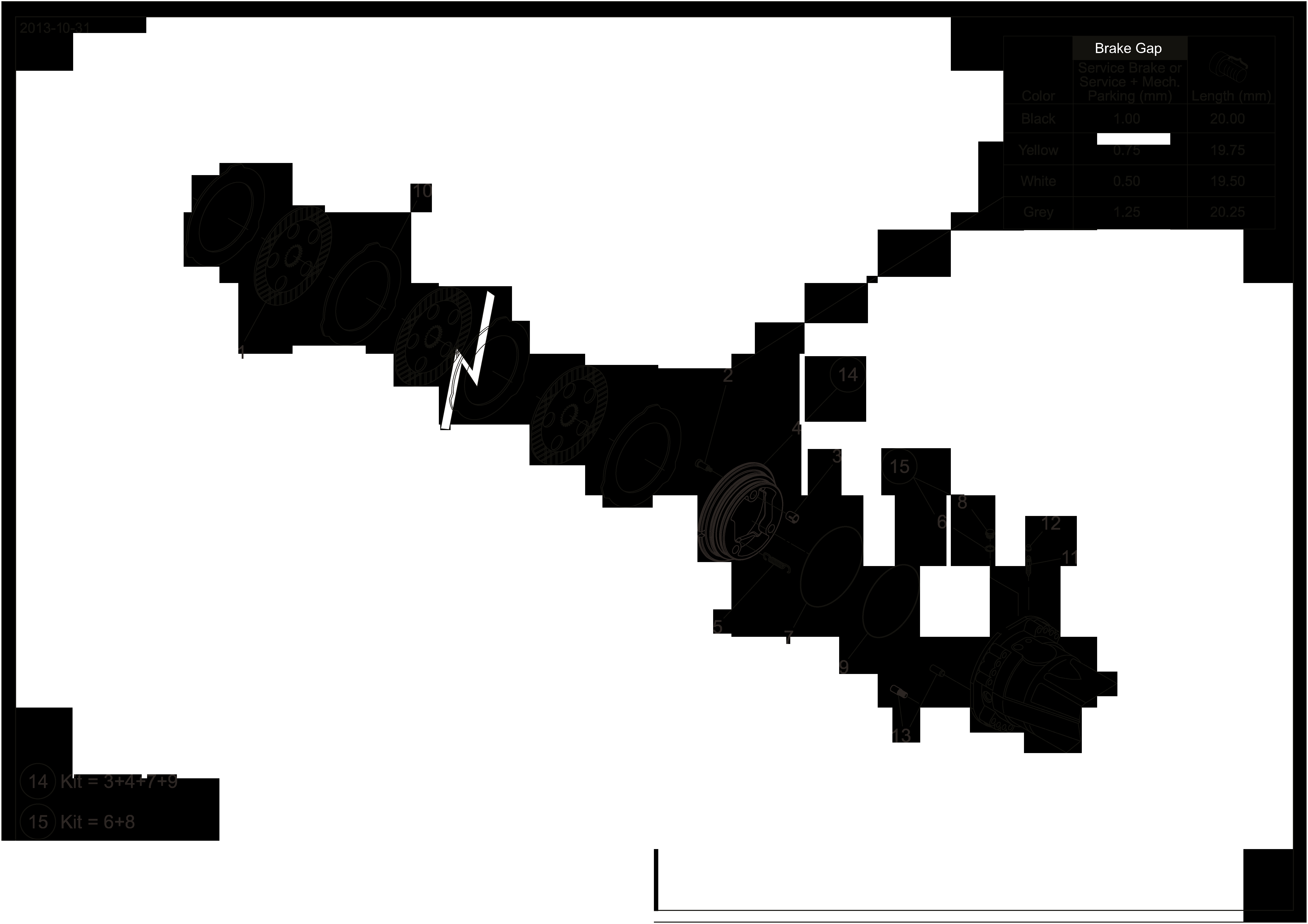 drawing for FARESIN 41410216R - INTERMEDIATE BRAKE DISC (figure 2)