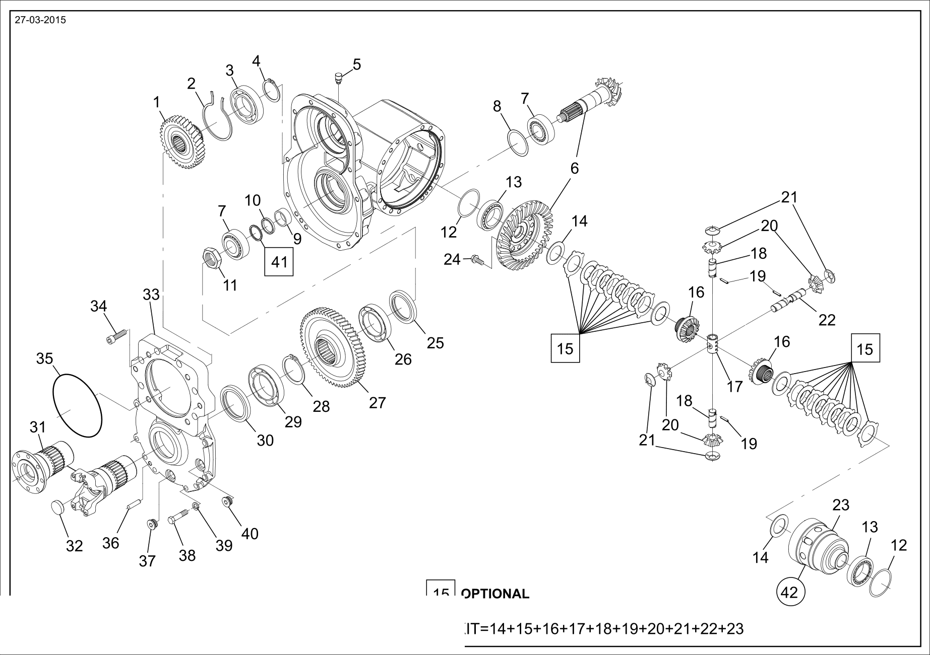 drawing for VENIERI 243.2.538 - DIFFERENTIAL CARRIER (figure 2)