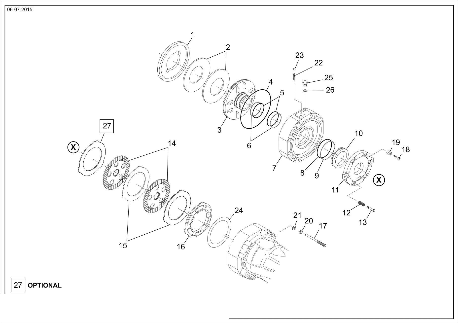 drawing for GEHL 102626 - INTERMEDIATE BRAKE DISC (figure 2)