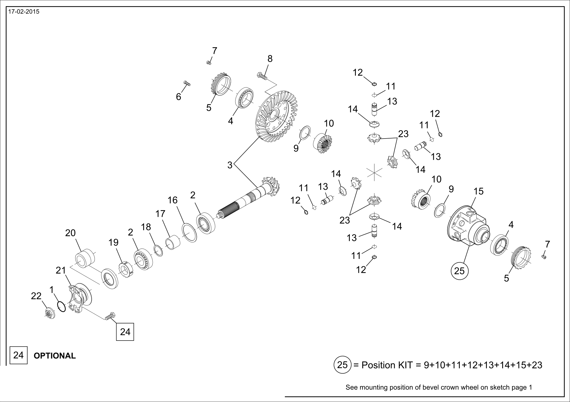 drawing for GEHL 102579 - BEVEL GEAR SET (figure 1)