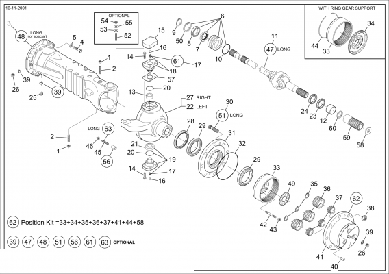 drawing for CNH NEW HOLLAND 72117641 - AXLE CASE (figure 3)