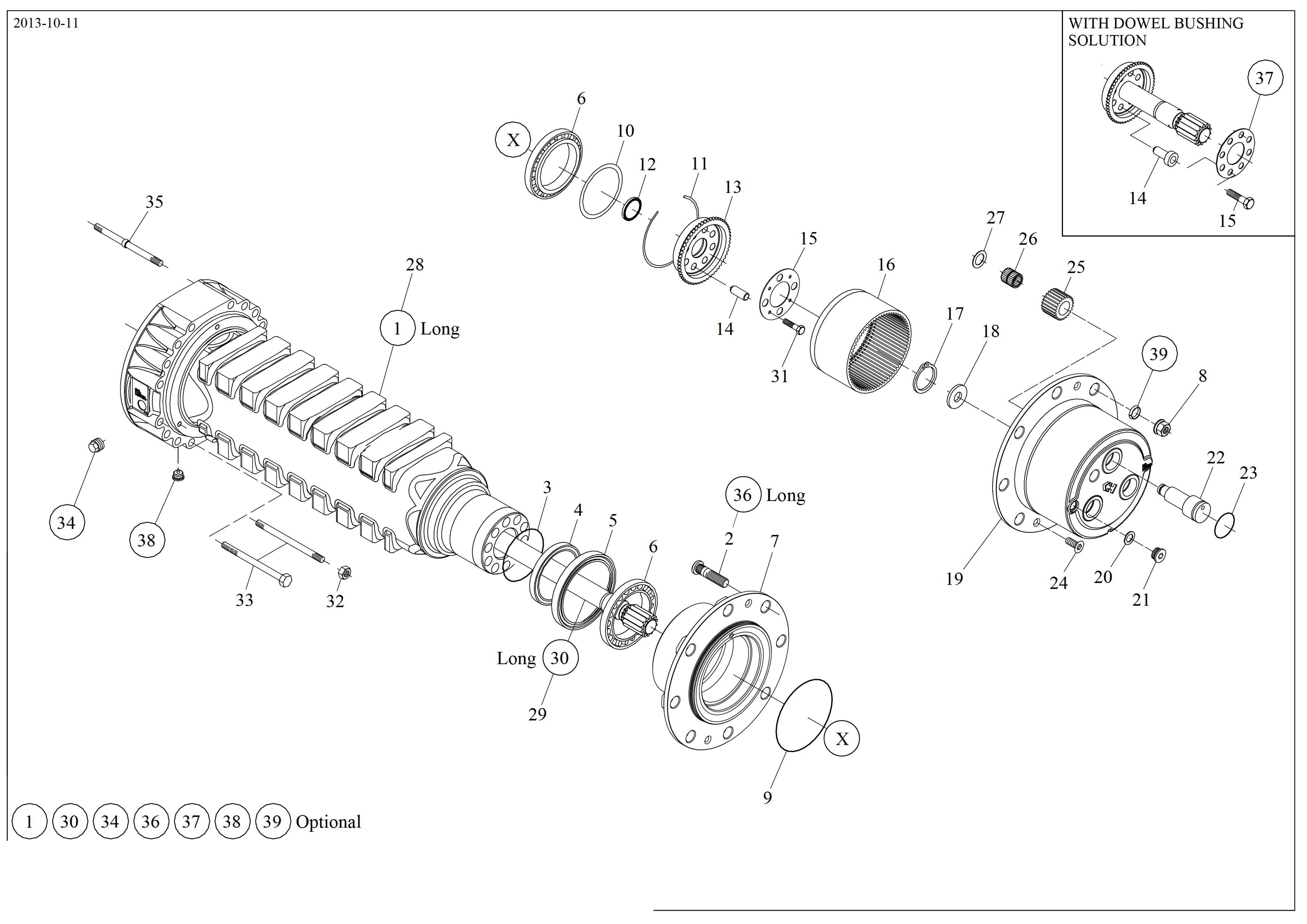 drawing for CNH NEW HOLLAND 153310933 - HALF SHAFT (figure 1)