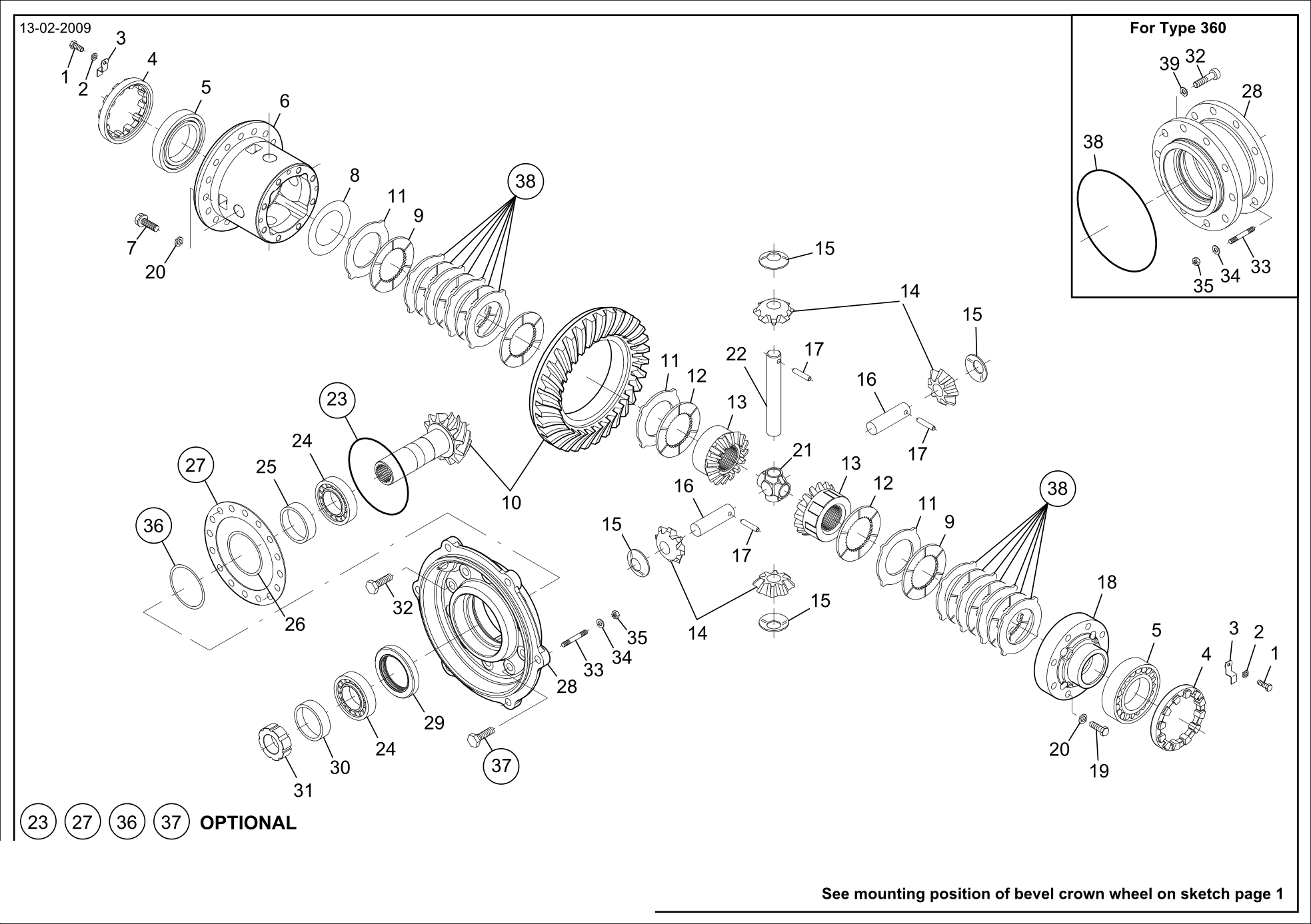 drawing for CNH NEW HOLLAND 71486409 - BEVEL GEAR SET (figure 2)