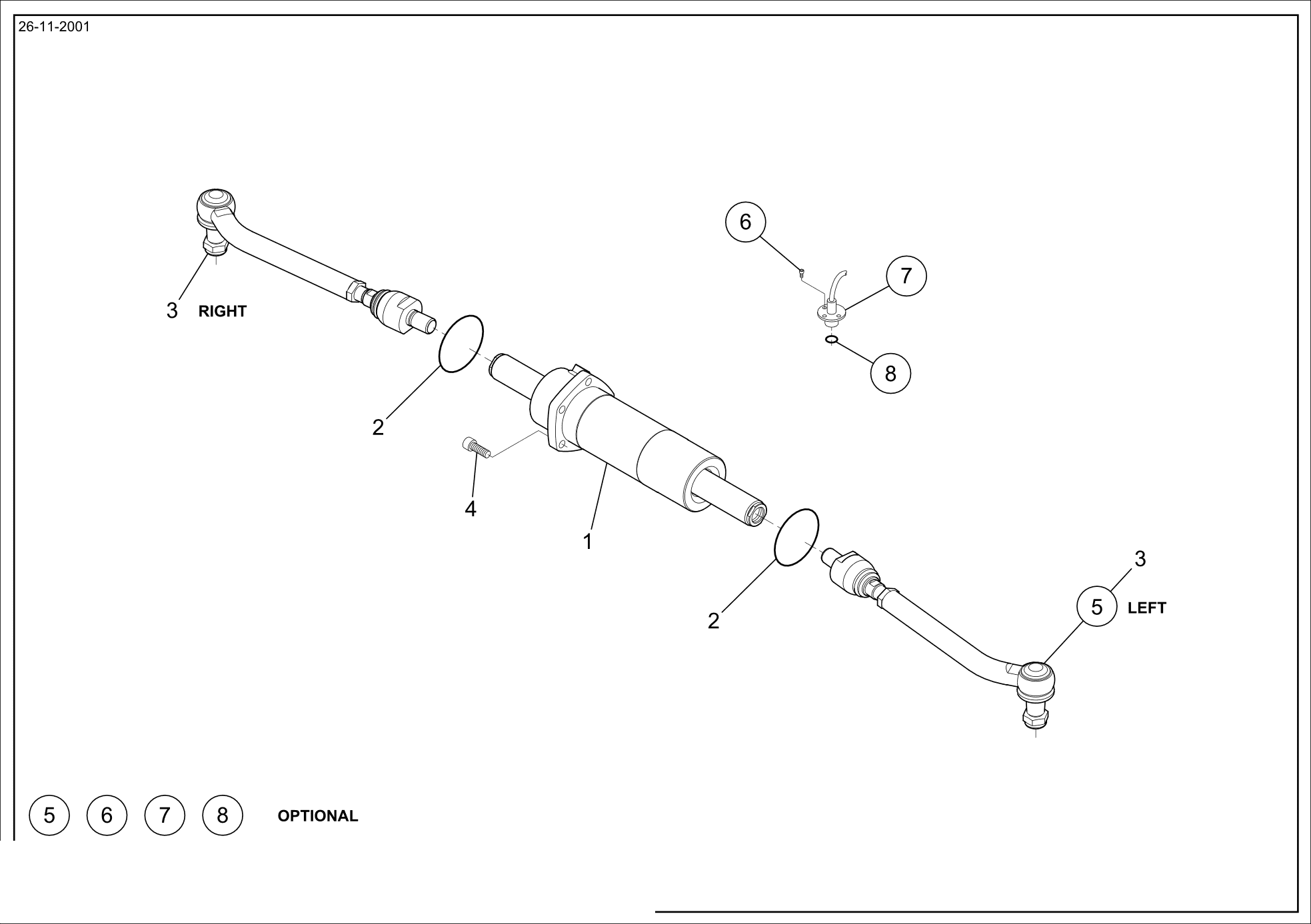 drawing for WEILER 6707 - ARTICULATED TIE ROD (figure 1)