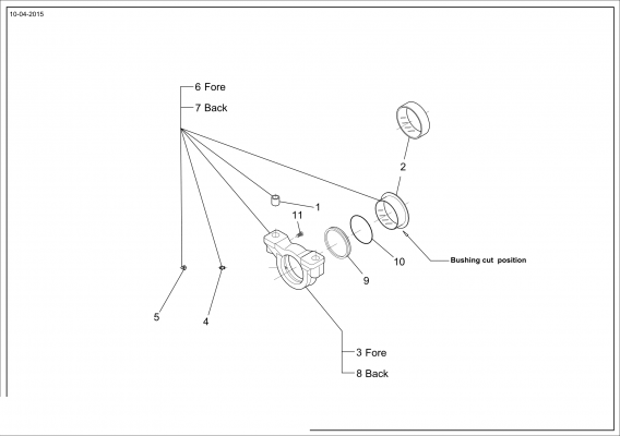 Technical drawing of CNH NEW HOLLAND 87544044 BOLT with dimensions and layout (figure 5)