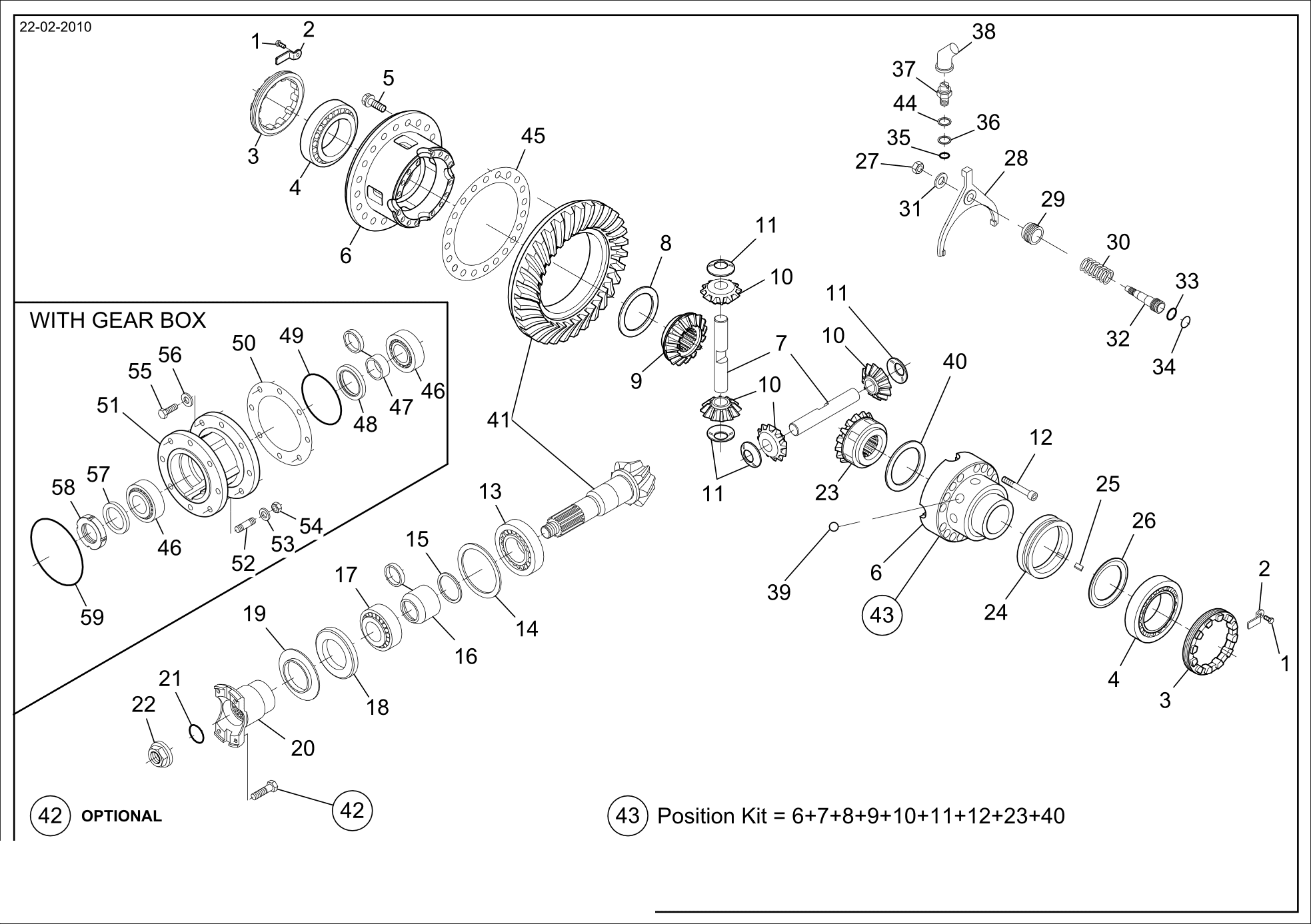 drawing for MERLO 048703 - DIFFERENTIAL SIDE GEAR (figure 2)