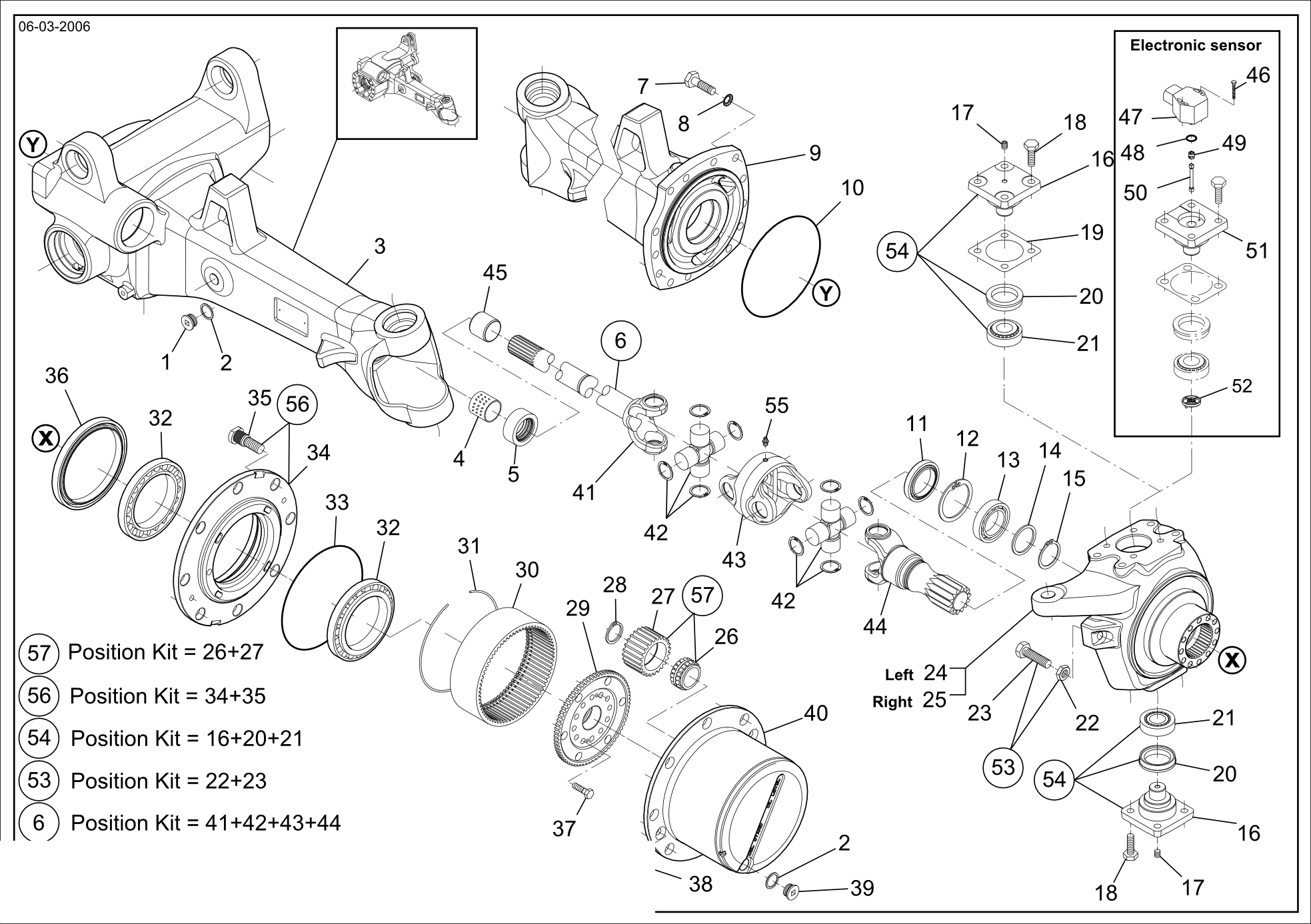 drawing for CNH NEW HOLLAND 87478982 - JOINT CROSS (figure 1)
