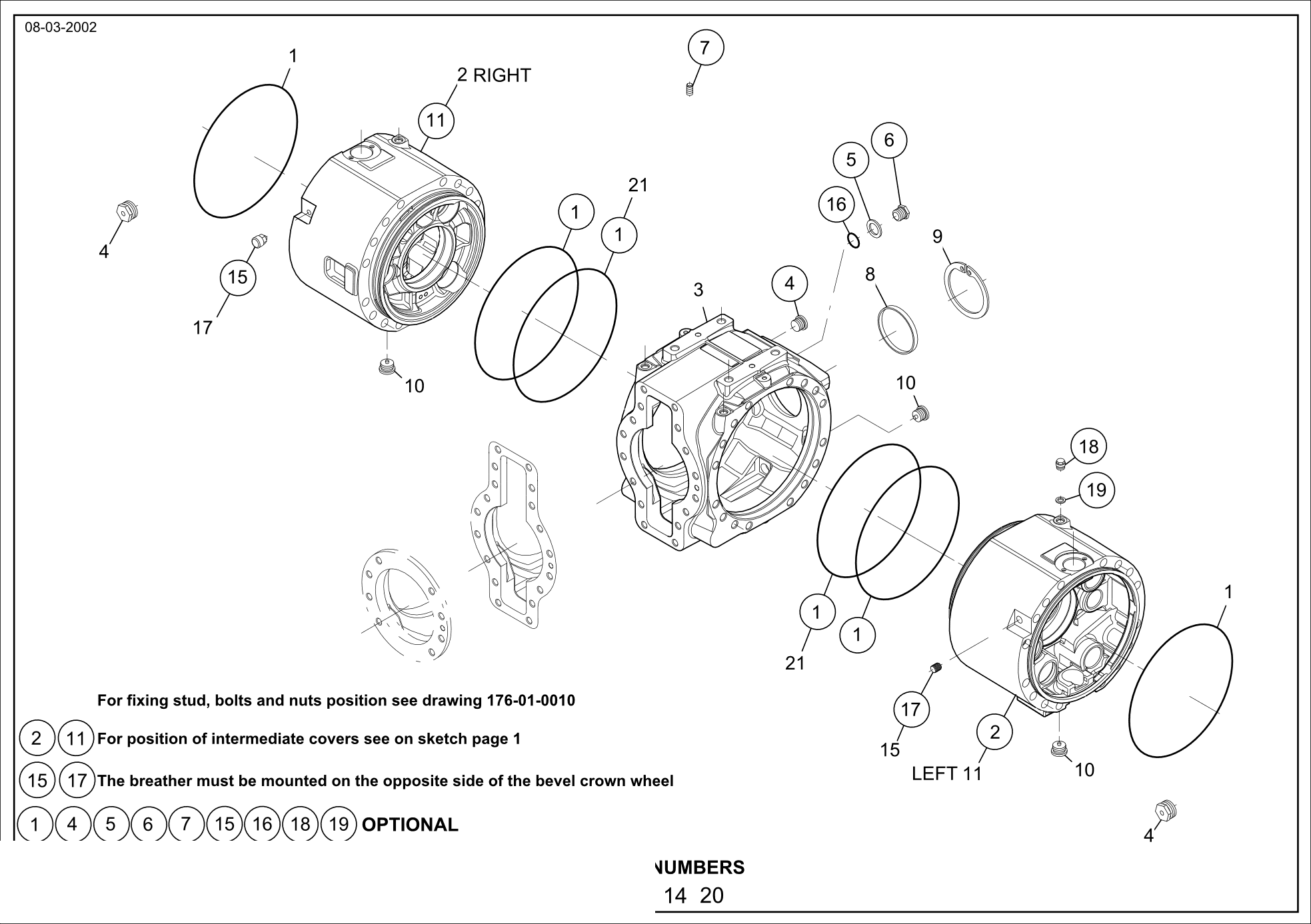 drawing for Hyundai Construction Equipment 1760100216 - COVER-INTERMEDIATE (figure 4)