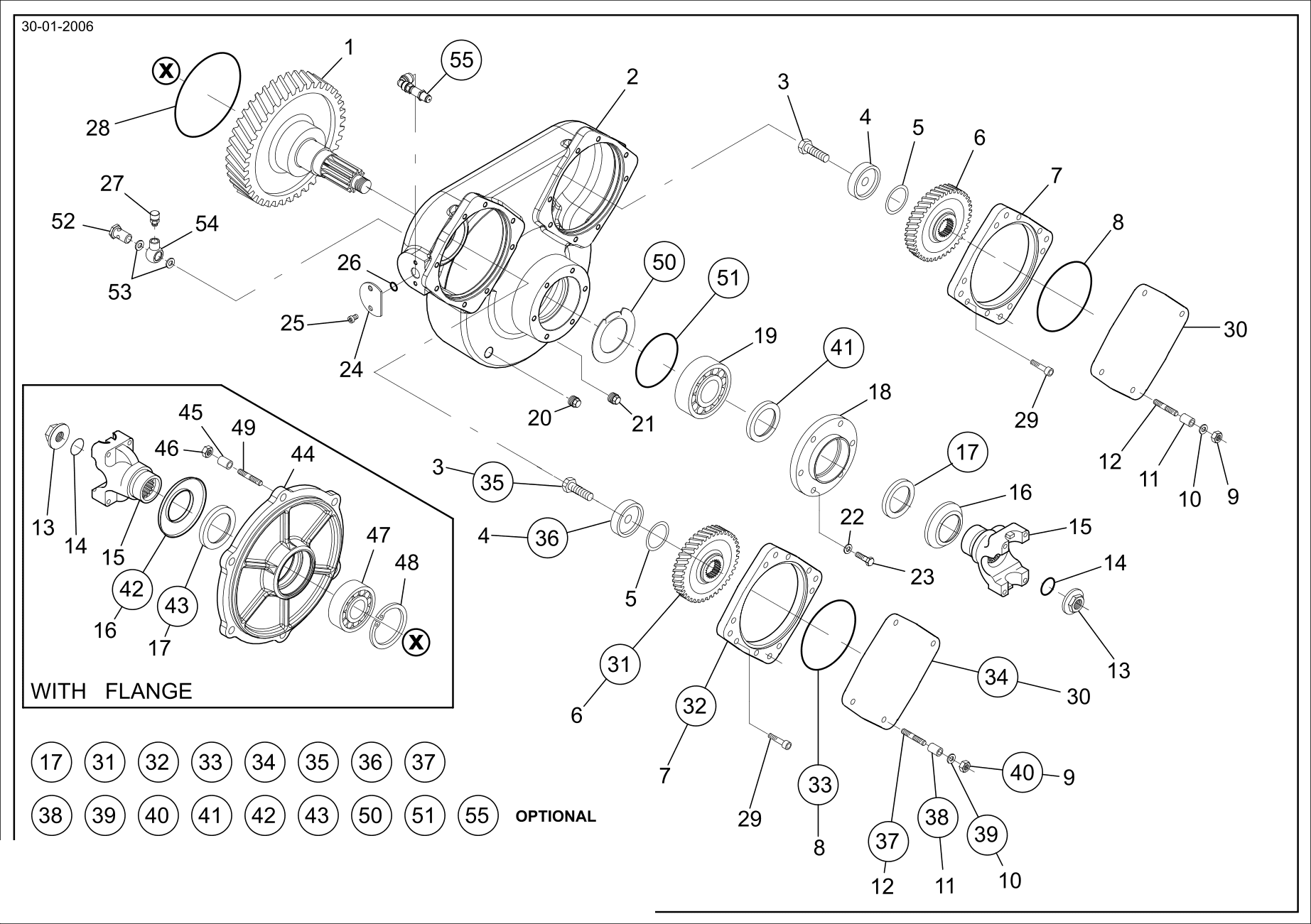 drawing for CNH NEW HOLLAND 71477073 - FLANGE (figure 1)