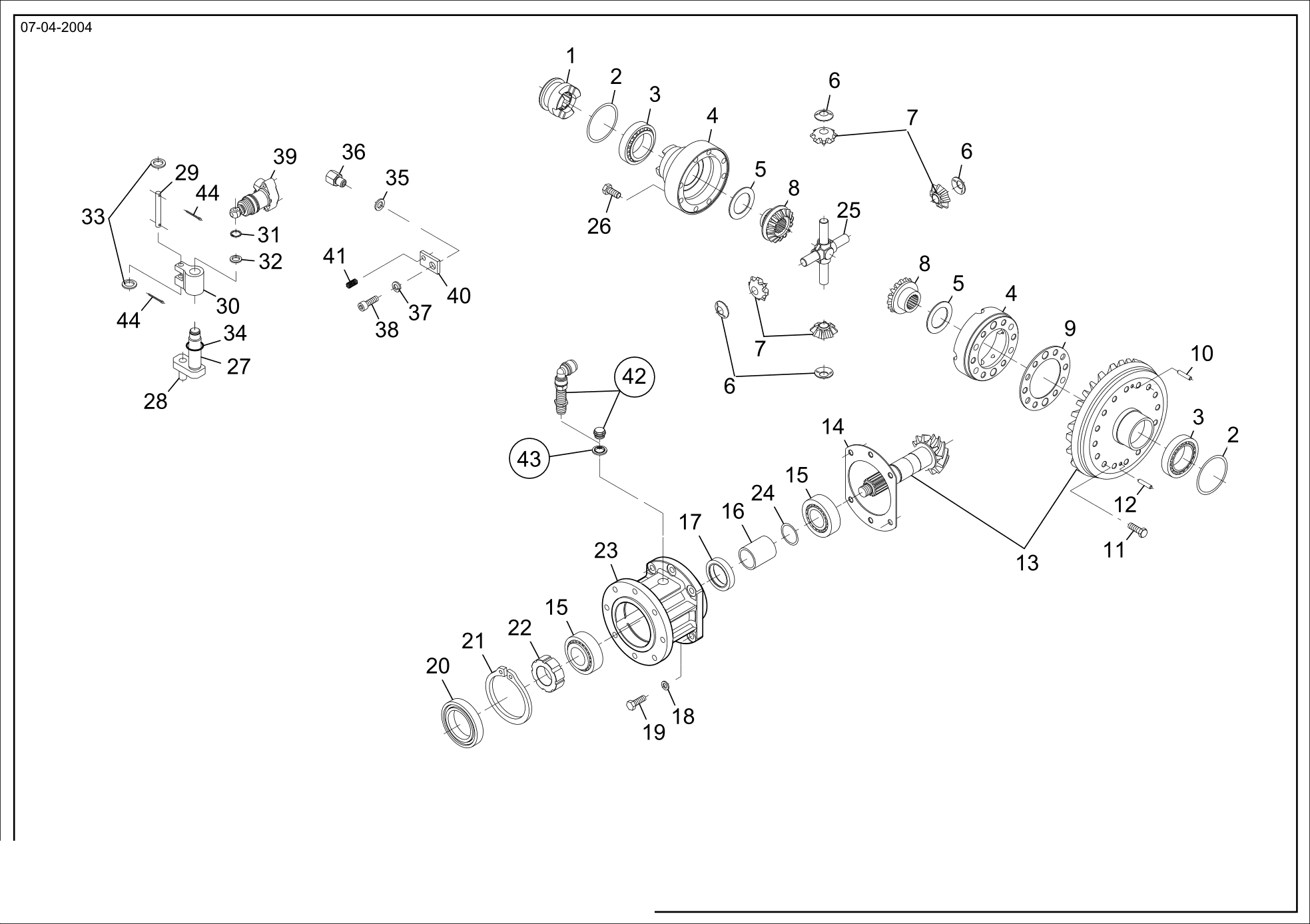 drawing for Vögele 10480432 - TAPER ROLLER BEARING (figure 4)