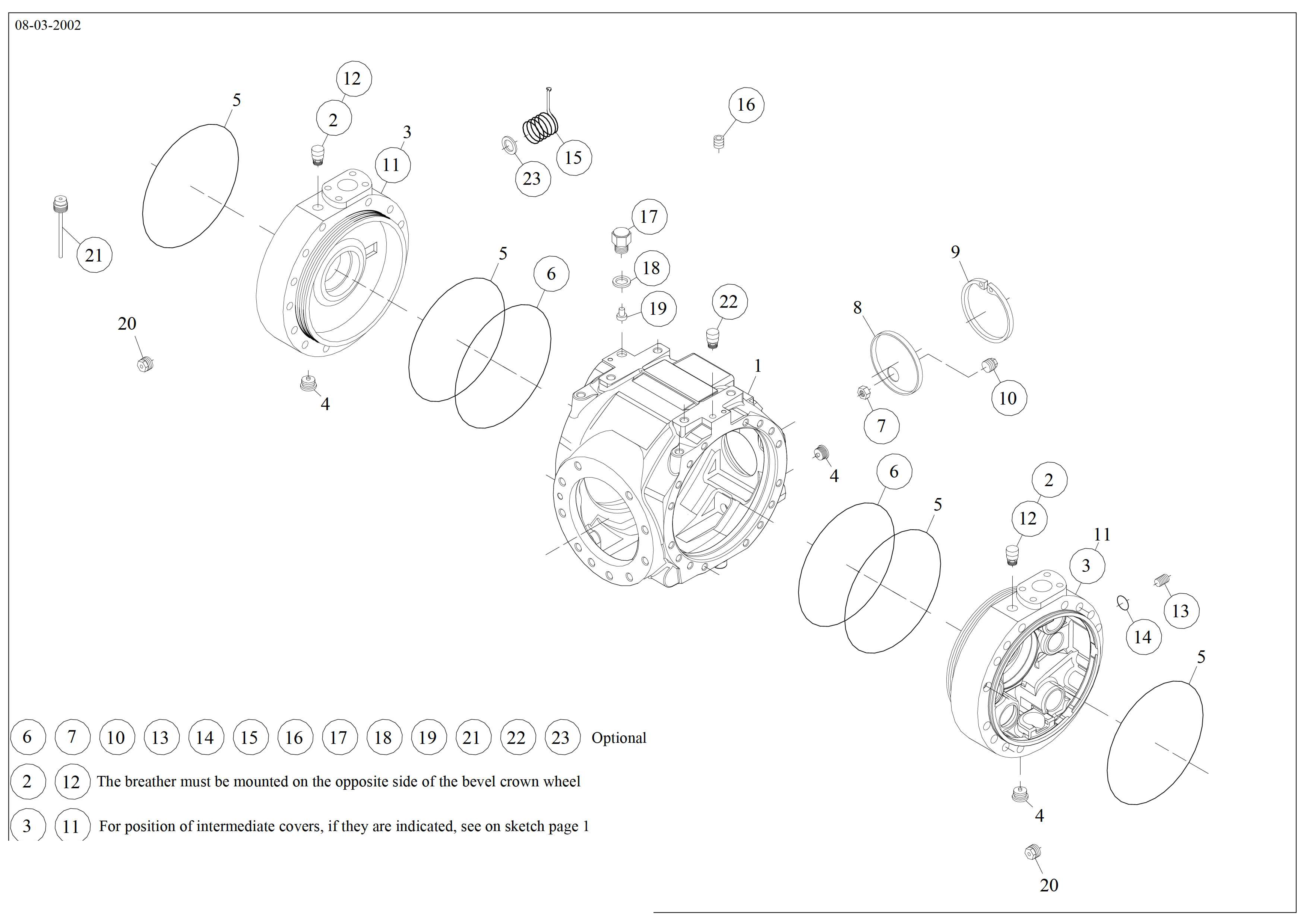 drawing for BUCYRUS 015424-1-10 - INTERMEDIATE COVER (figure 1)