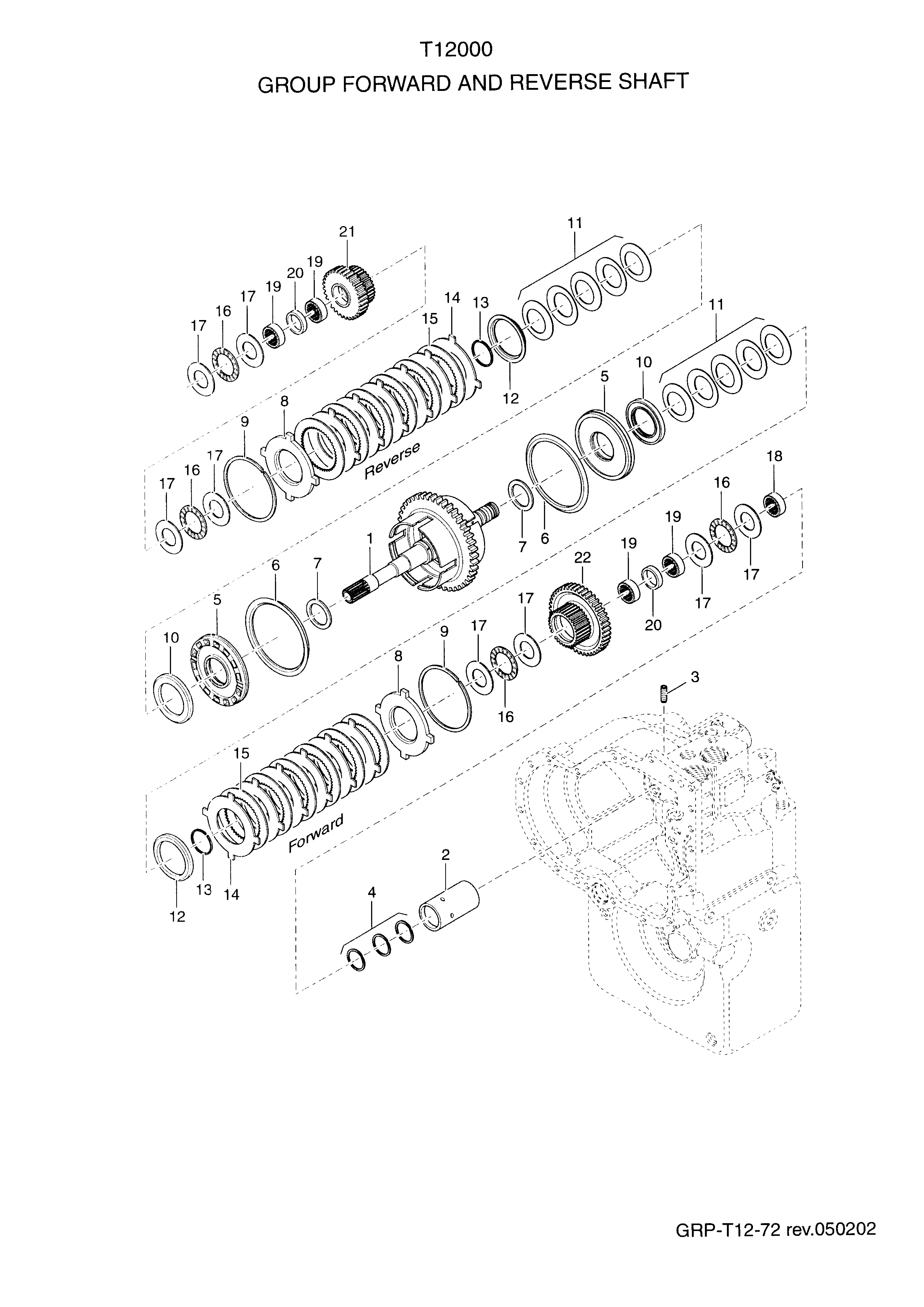 drawing for CLAAS 03197850 - TURBINE SHAFT, DRUM + PLUG ASSY (figure 1)