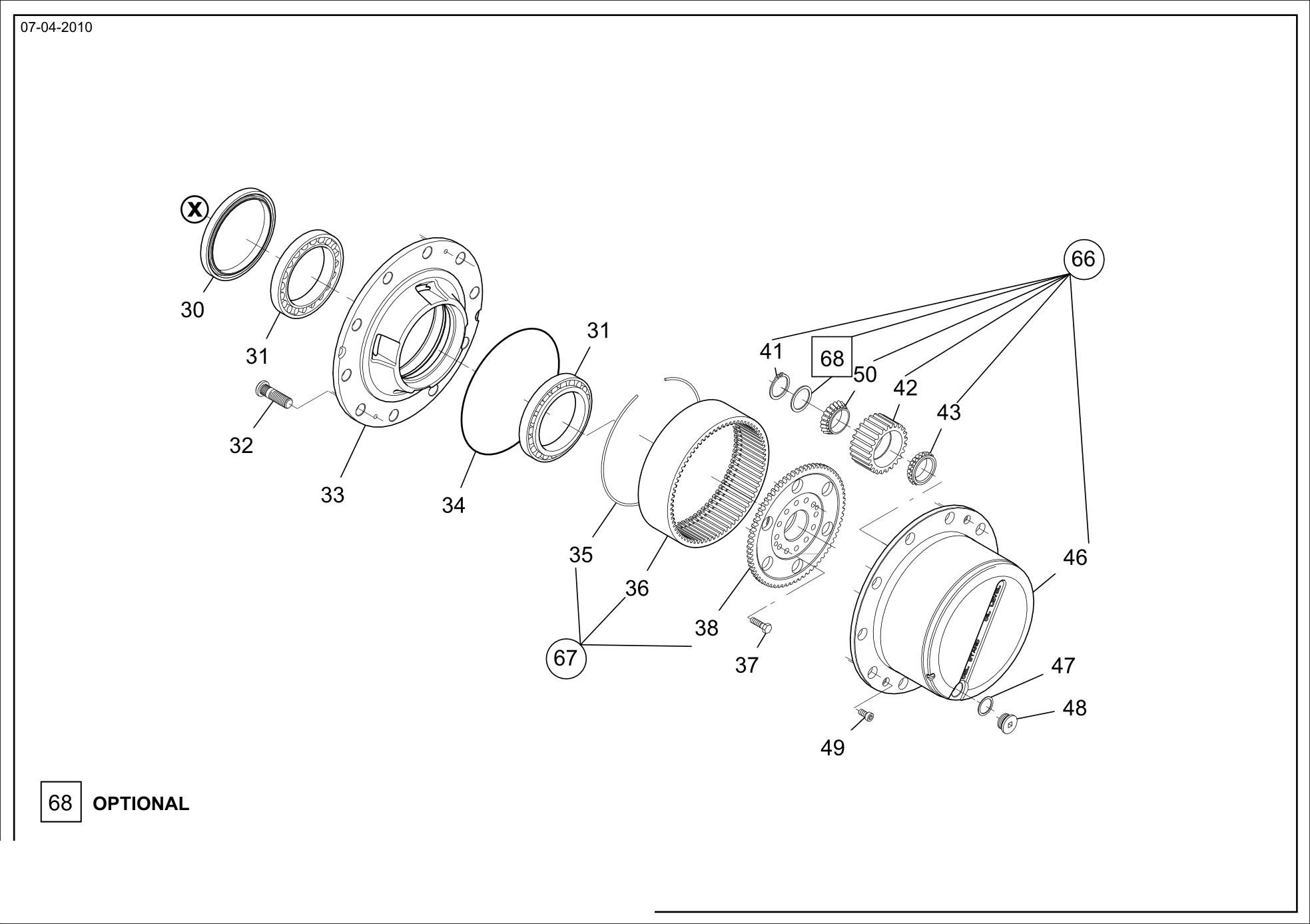 drawing for CNH NEW HOLLAND 84145992 - RING GEAR SUPPORT (figure 4)