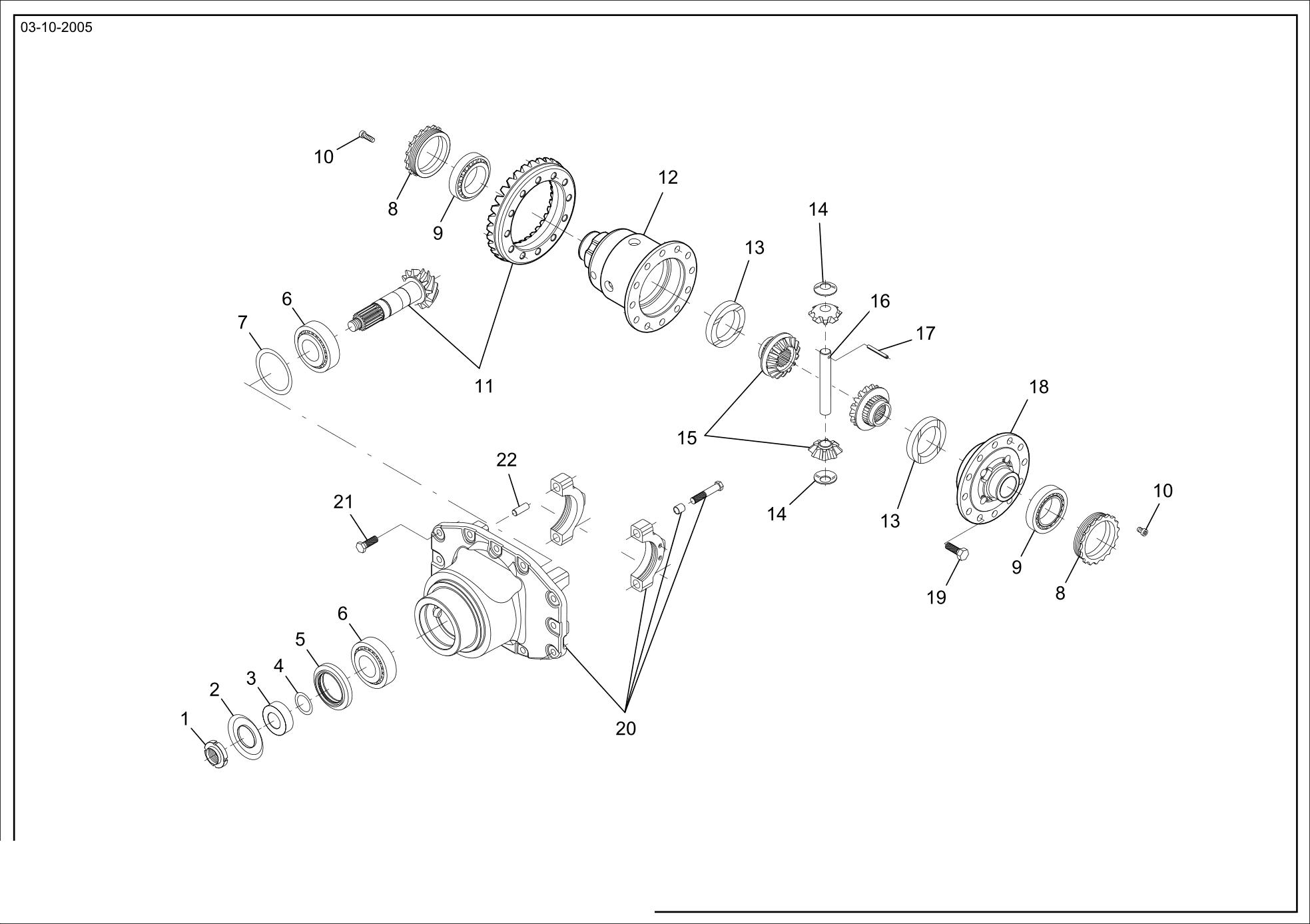 drawing for ERKUNT Y01106 - BEVEL GEAR SET (figure 3)