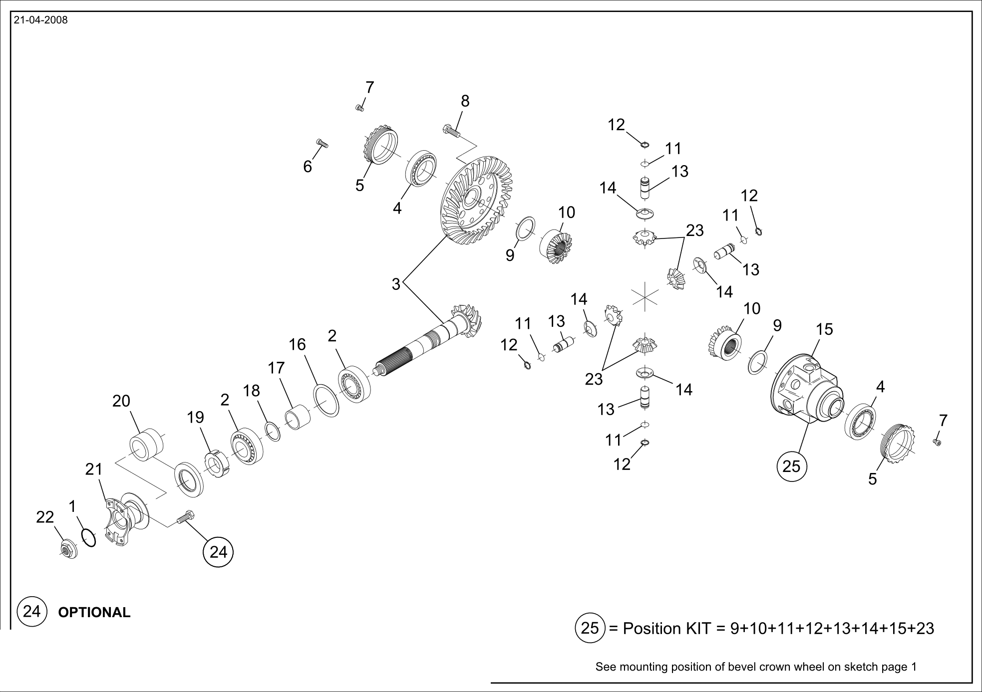 drawing for CNH NEW HOLLAND 71491236 - BEVEL GEAR SEY (figure 1)