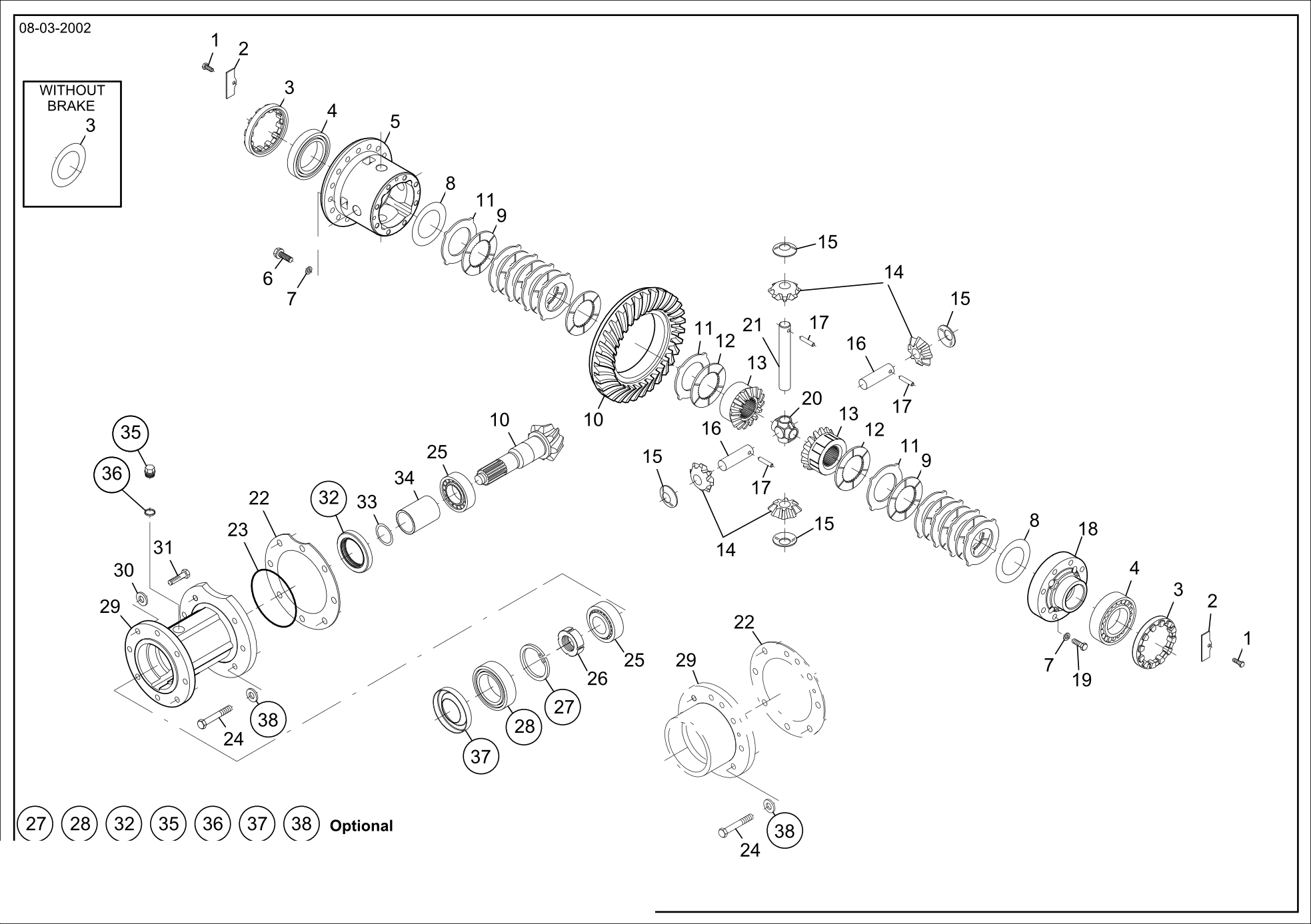 drawing for MECALAC 565A0025 - DIFFERENTIAL CARRIER (figure 3)