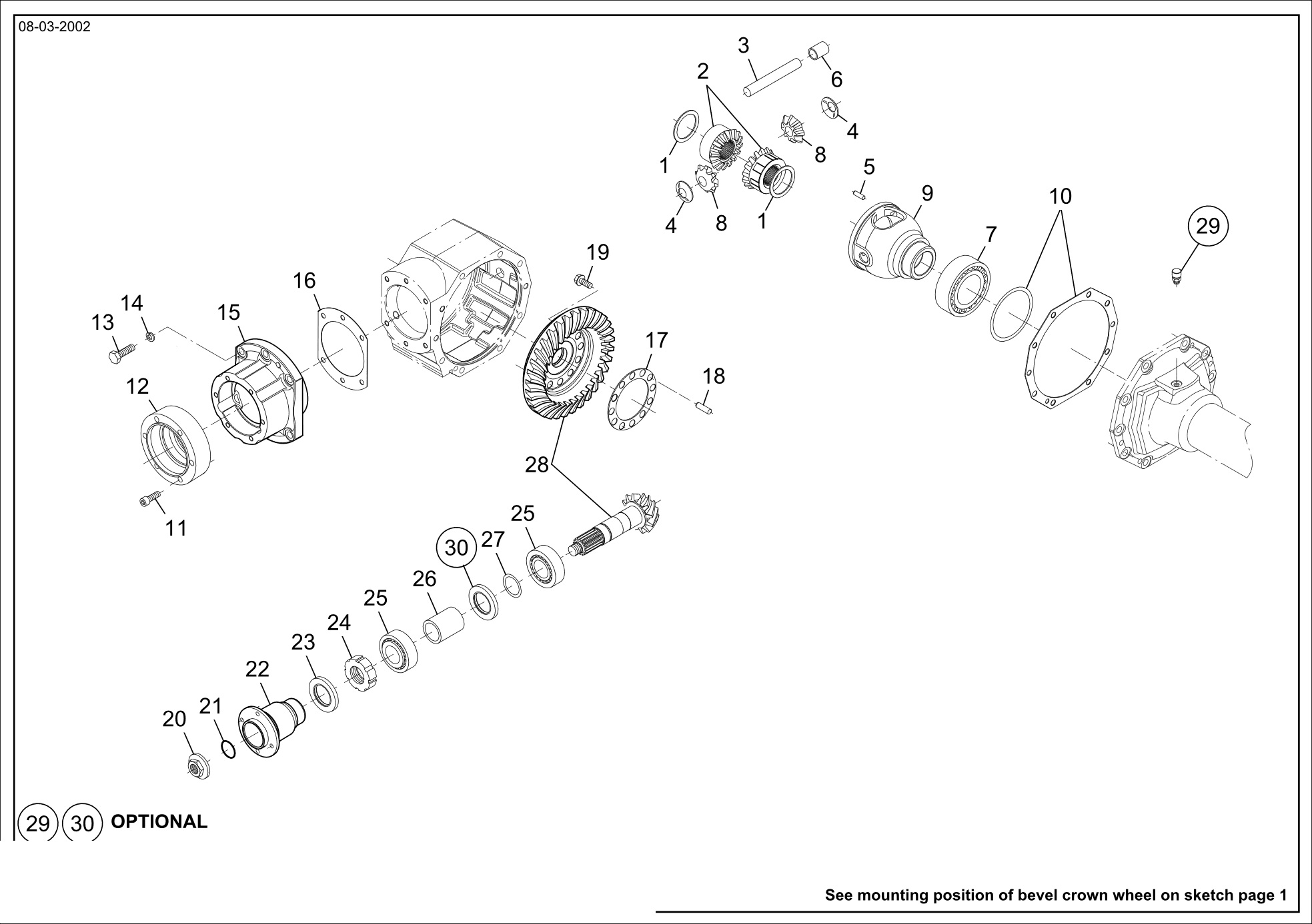 drawing for MANITOU 105185 - FLANGE (figure 1)