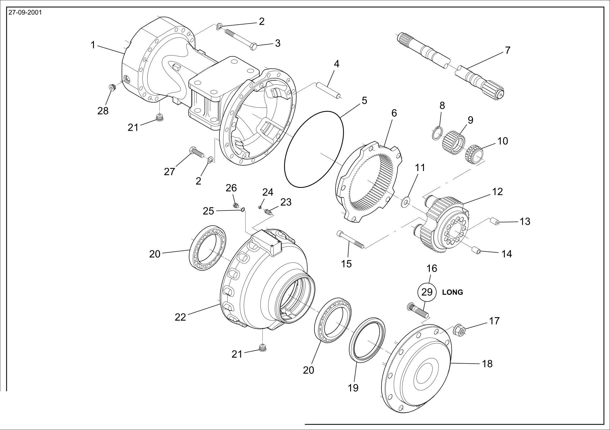 drawing for CNH NEW HOLLAND 72111338 - HALF SHAFT (figure 1)