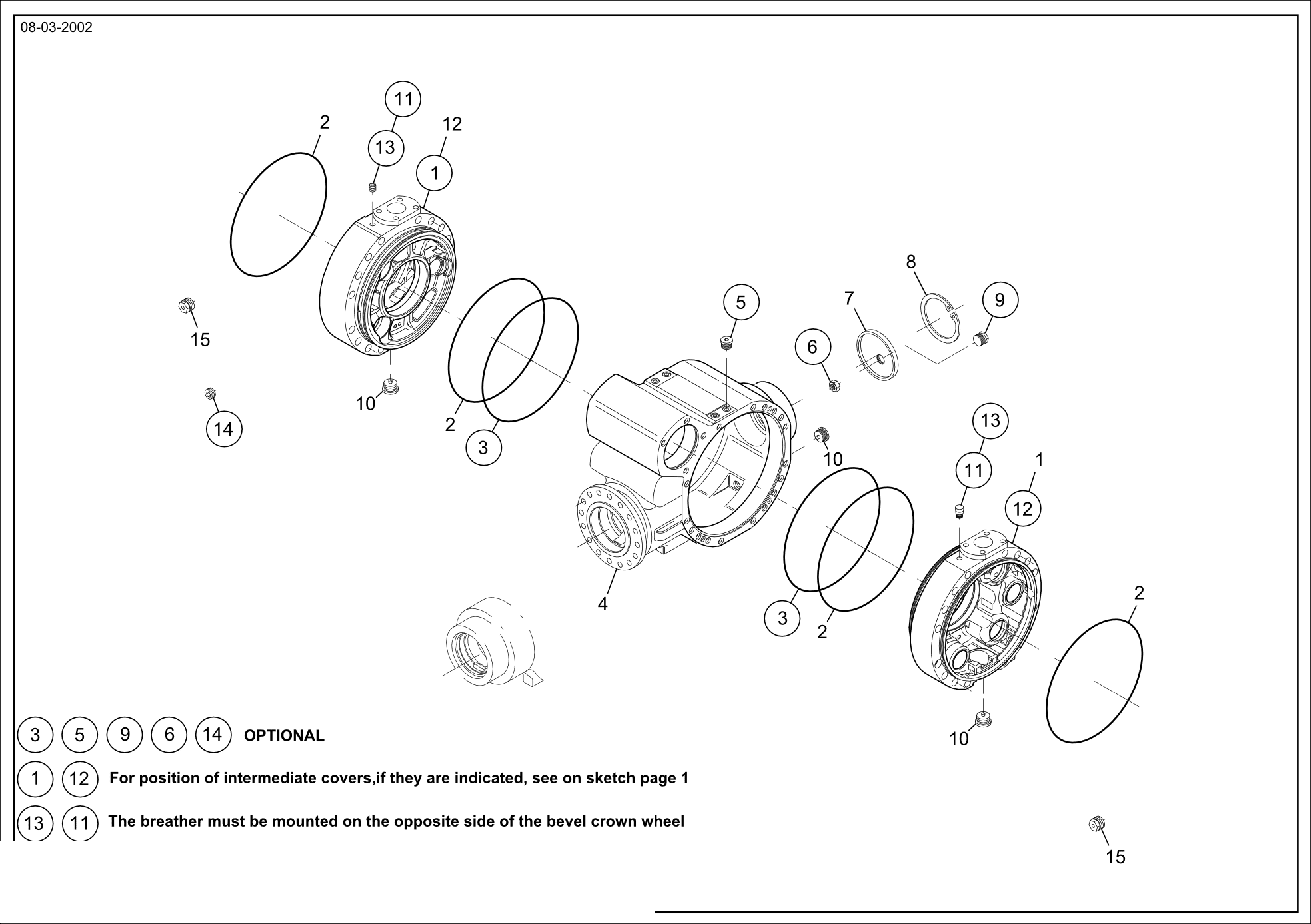 drawing for BUCYRUS 015424-1-10 - INTERMEDIATE COVER (figure 3)
