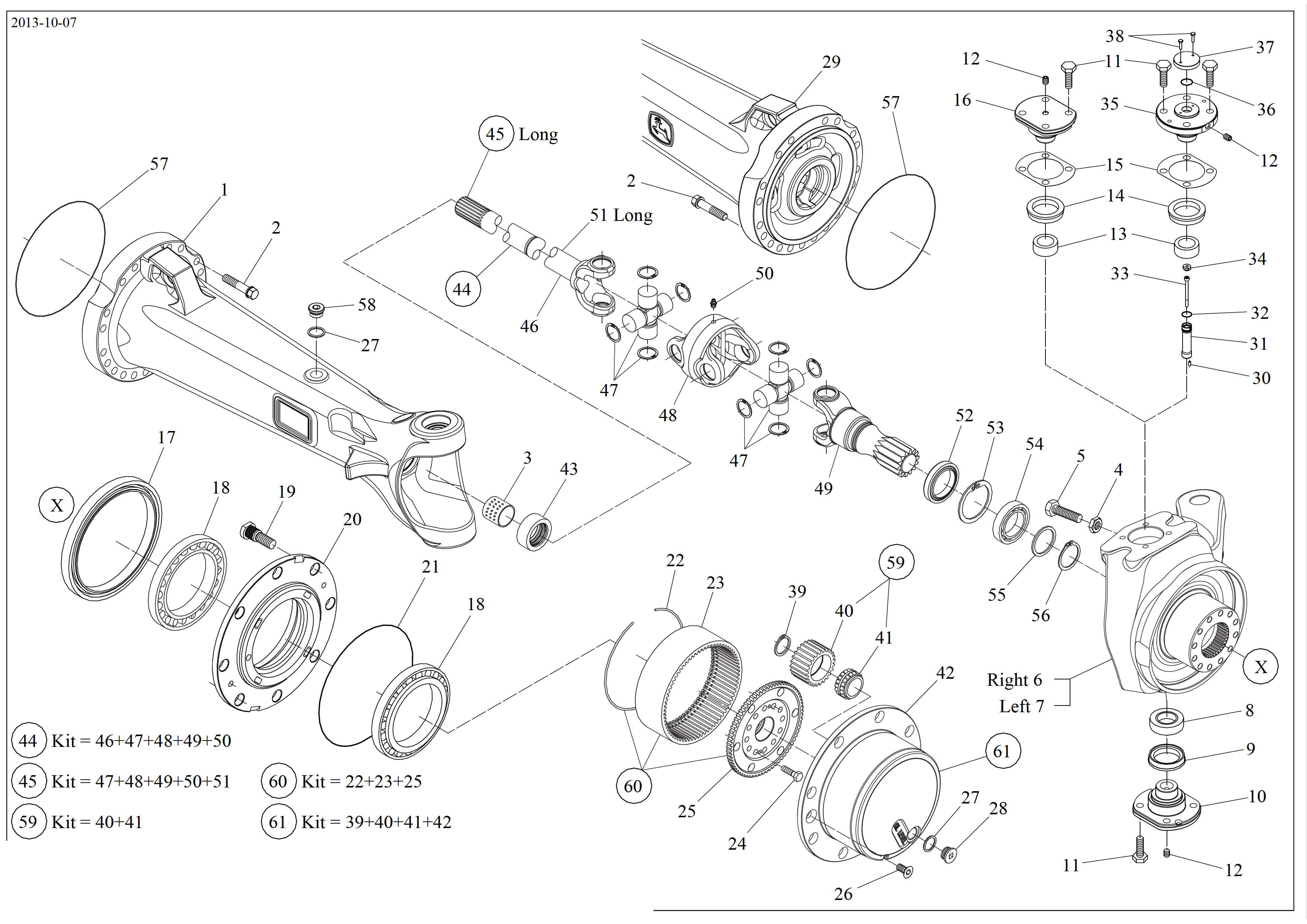 drawing for JOHN DEERE HXE84174 - STEERING CASE (figure 1)