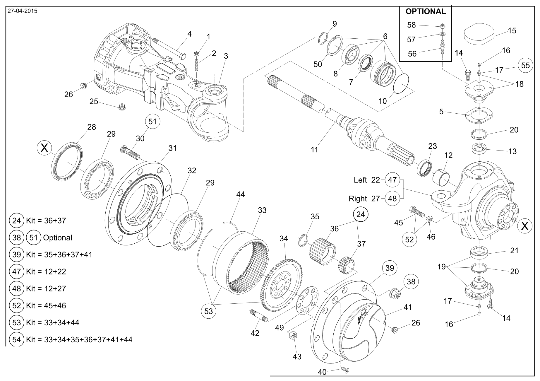 drawing for CNH NEW HOLLAND 72117641 - AXLE CASE (figure 5)