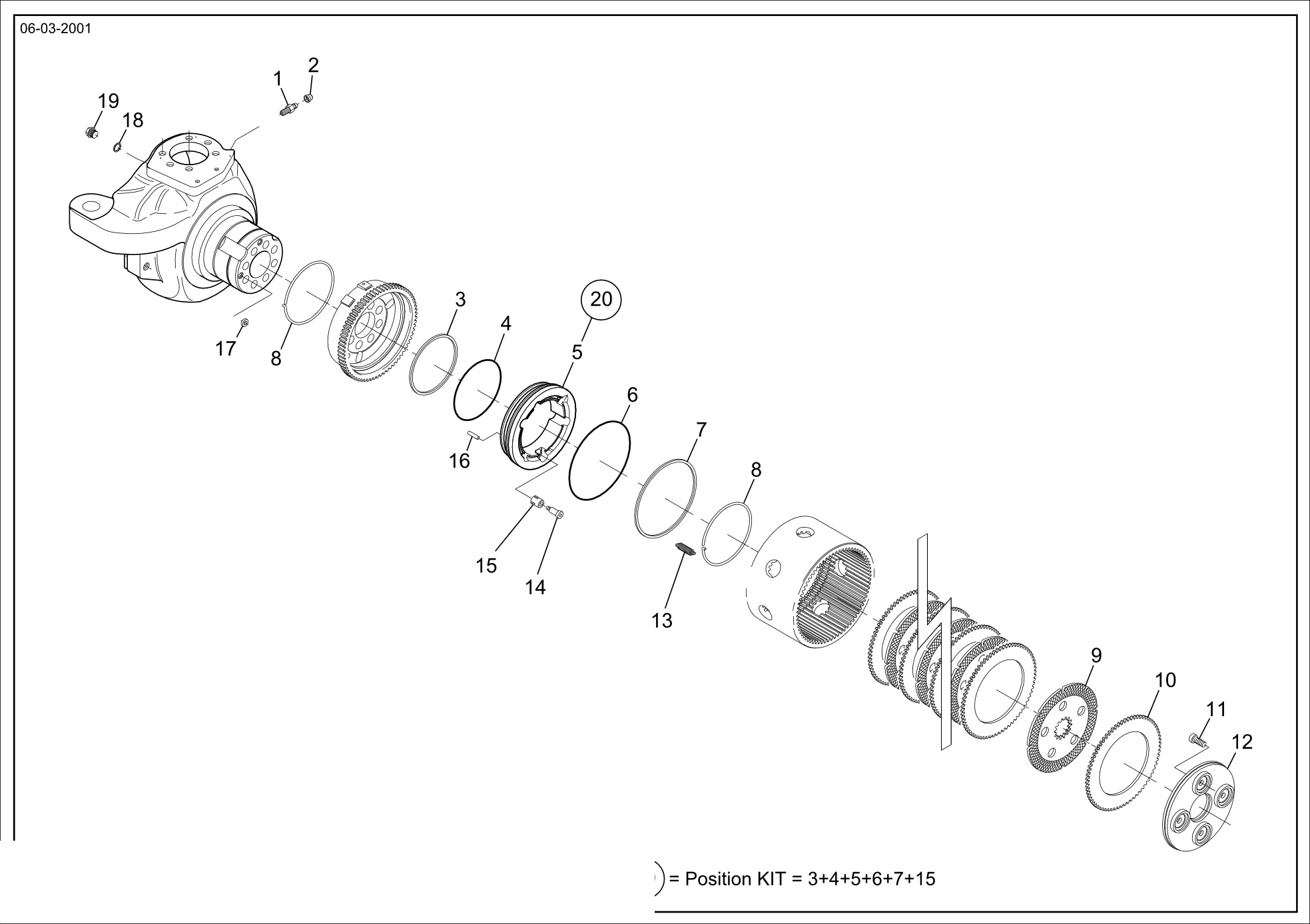 Technical drawing of CNH NEW HOLLAND 71477131 PISTON with dimensions and layout