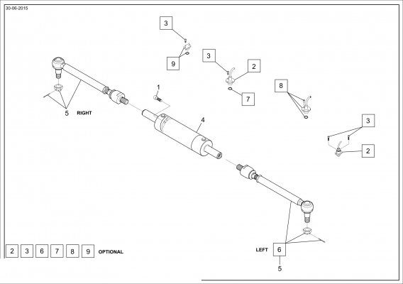 Technical drawing of CNH NEW HOLLAND 71477132 BAR with dimensions and layout (figure 2)