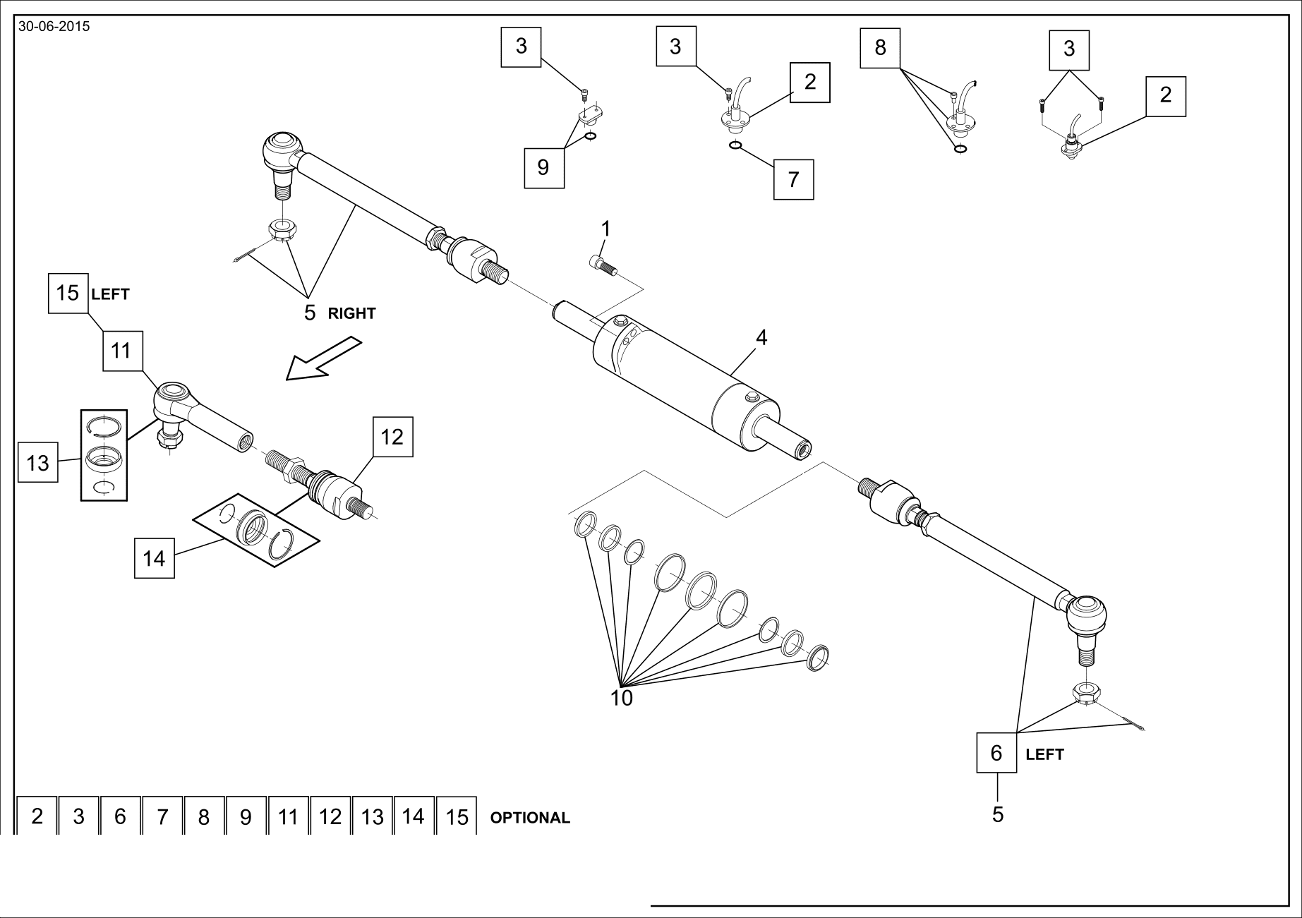 drawing for CNH NEW HOLLAND 71439518 - ARTICULATED TIE ROD (figure 2)