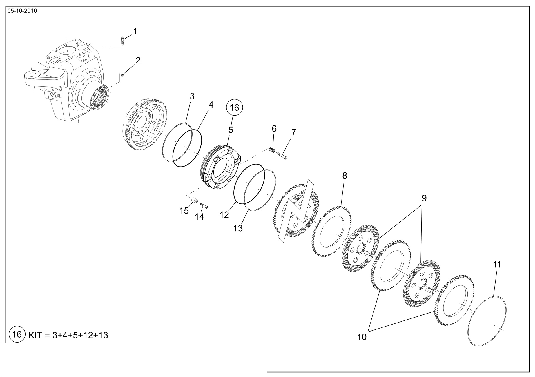 drawing for AGCO V63140800 - INTERMEDIATE BRAKE DISC (figure 3)