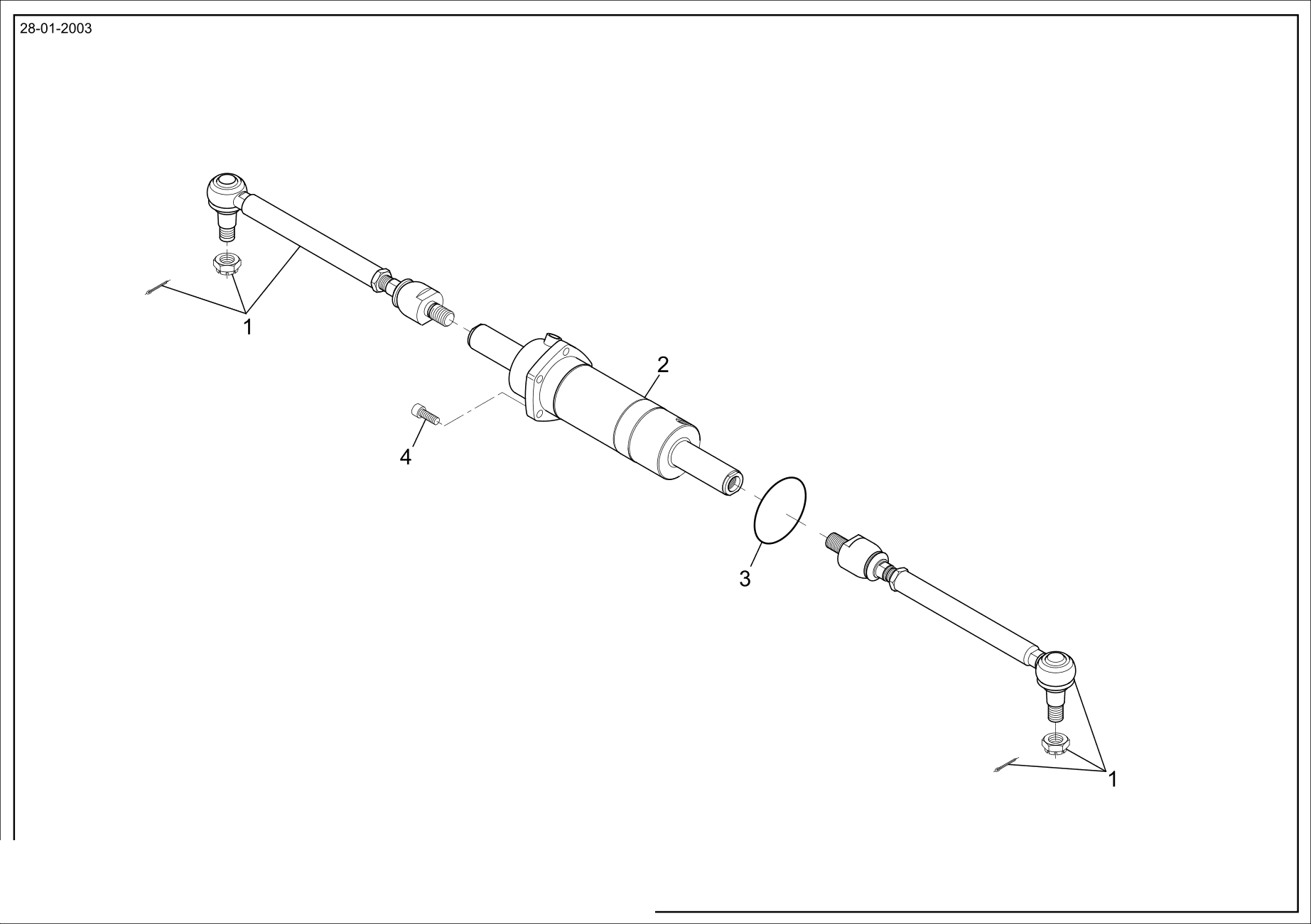 drawing for TUG TECHNOLOGIES 12970409-3 - ARTICULATED TIE ROD (figure 3)