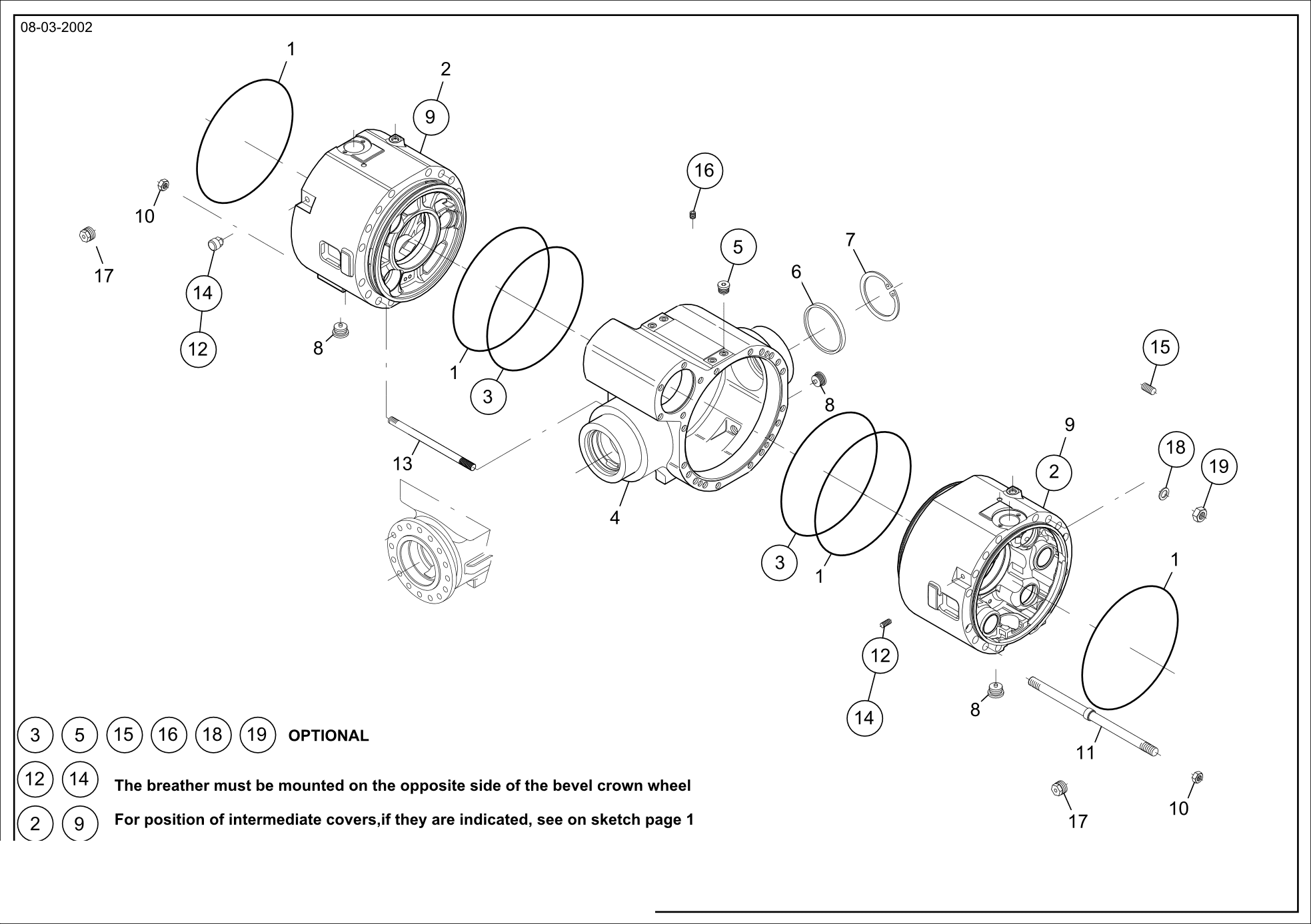 drawing for CNH NEW HOLLAND 71487056 - INTERMEDIATE COVER (figure 3)