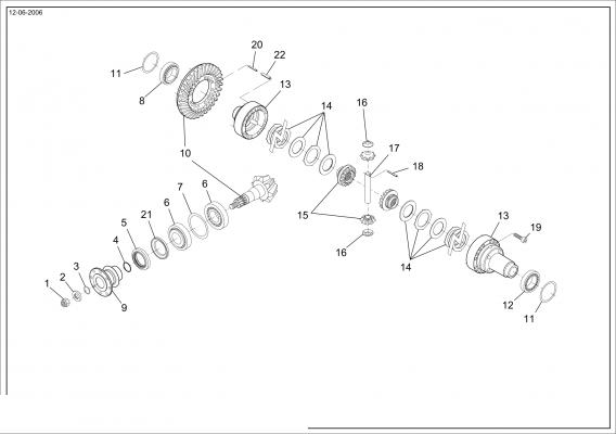 Technical drawing of CNH NEW HOLLAND 354726A1 BEARING with dimensions and layout