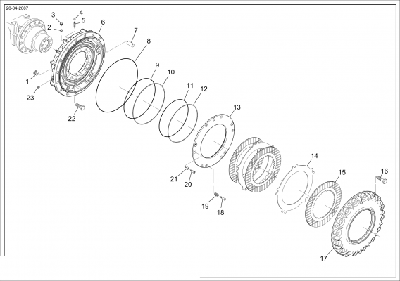 Technical drawing of CNH NEW HOLLAND 72115898 BRAKE DISC with dimensions and layout (figure 4)