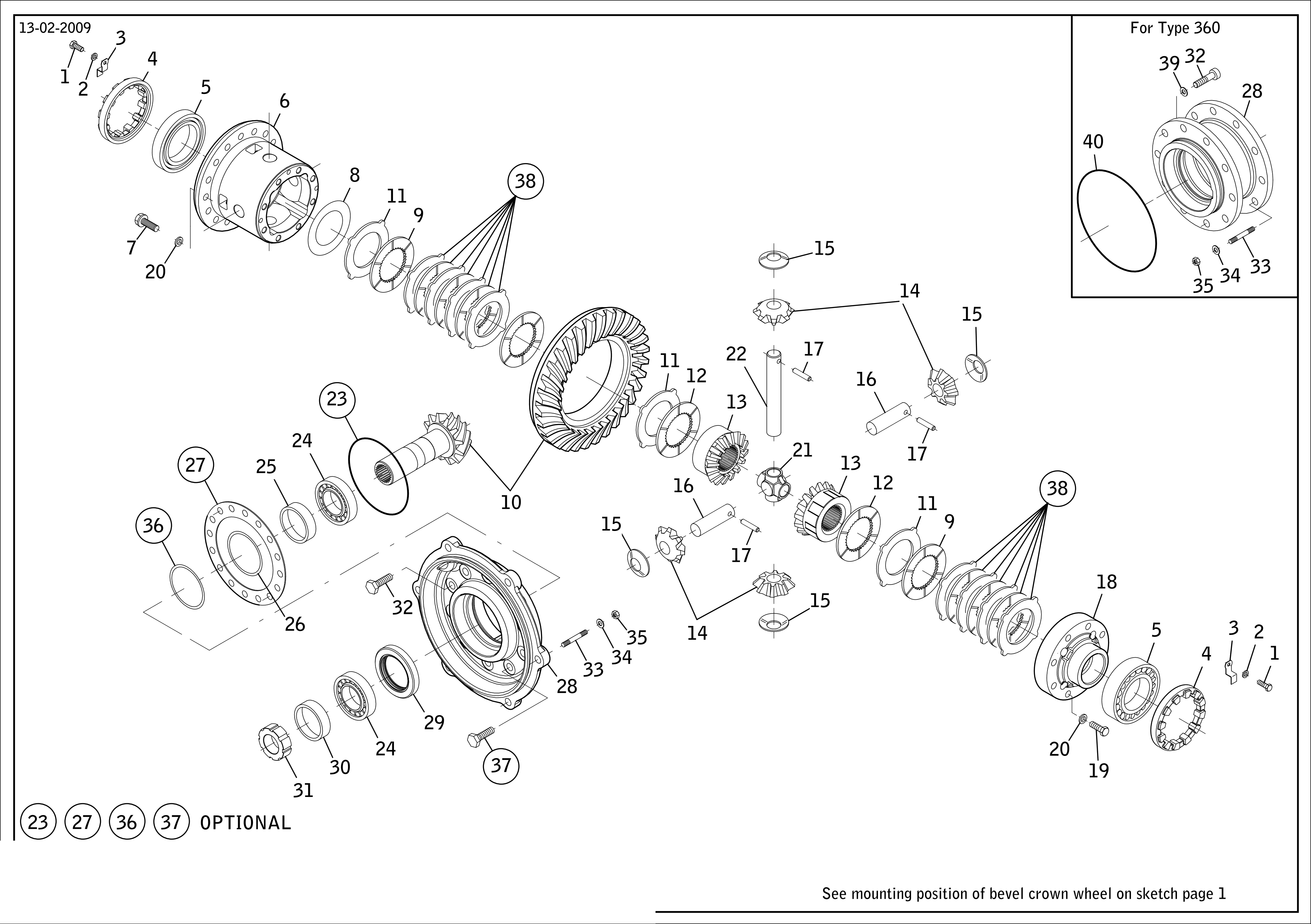 drawing for CNH NEW HOLLAND 71486409 - BEVEL GEAR SET (figure 5)