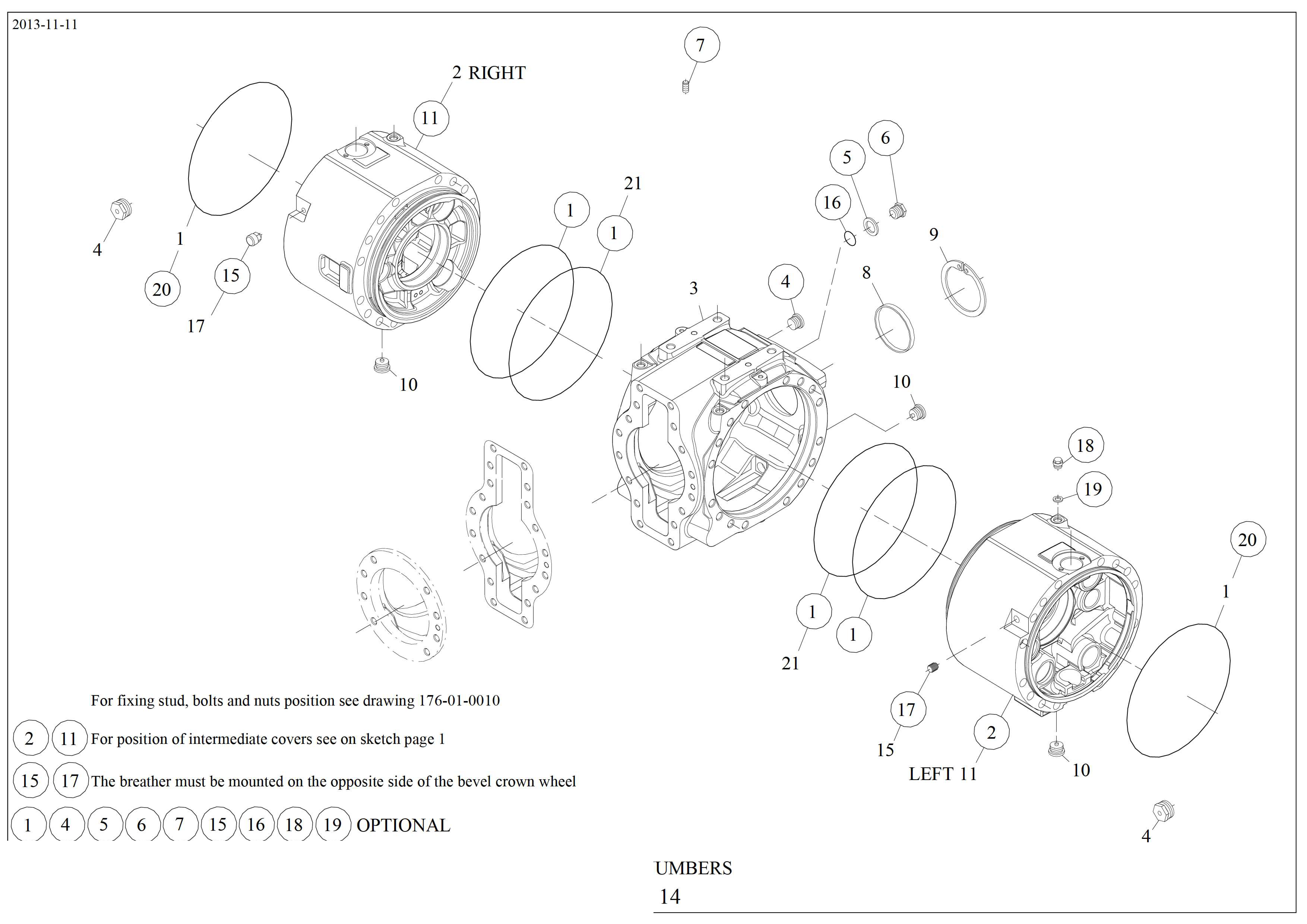 drawing for KOMATSU LTD. HU1761312 - INTERMEDIATE COVER (figure 2)