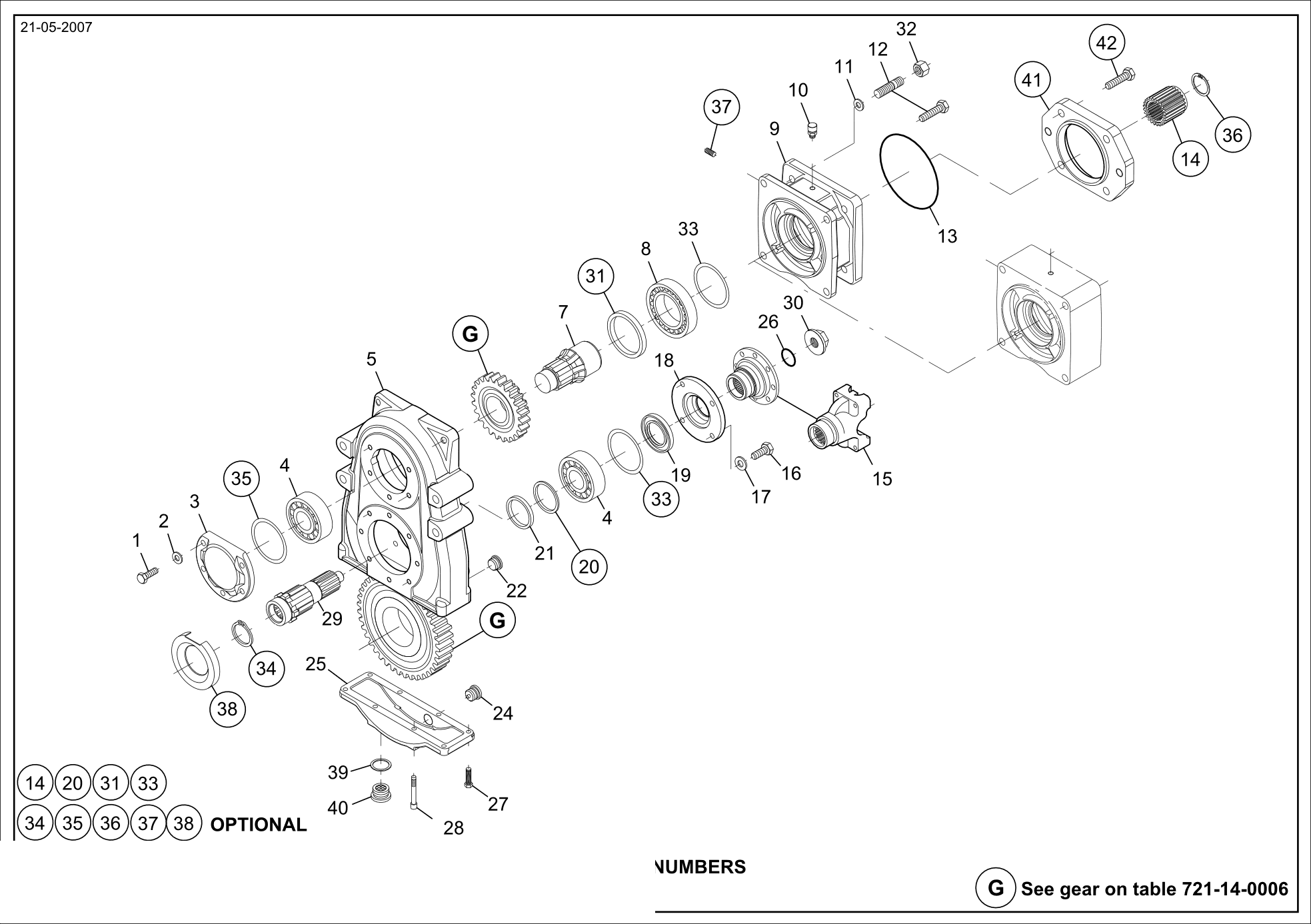 drawing for MECALAC 565A0018 - OUTPUT SHAFT (figure 2)