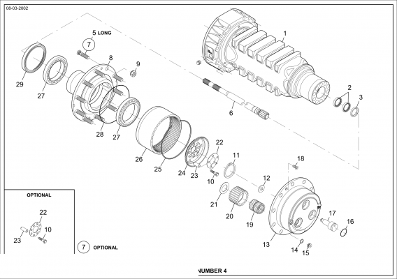 Technical drawing of CNH NEW HOLLAND 71486434 HALF SHAFT with dimensions and layout (figure 3)