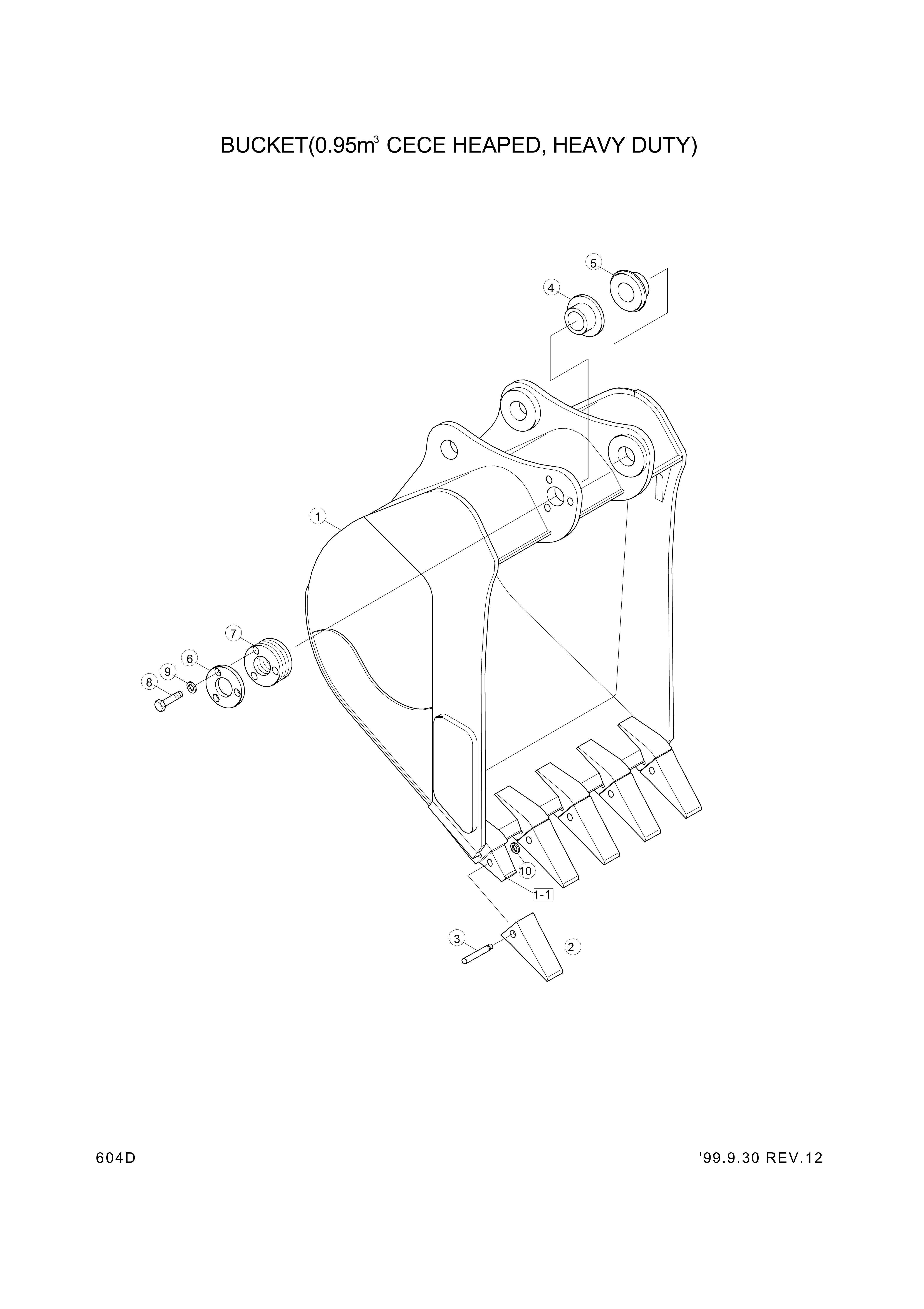 drawing for Hyundai Construction Equipment 61E9-1127 - BUSHING-PIN (figure 3)