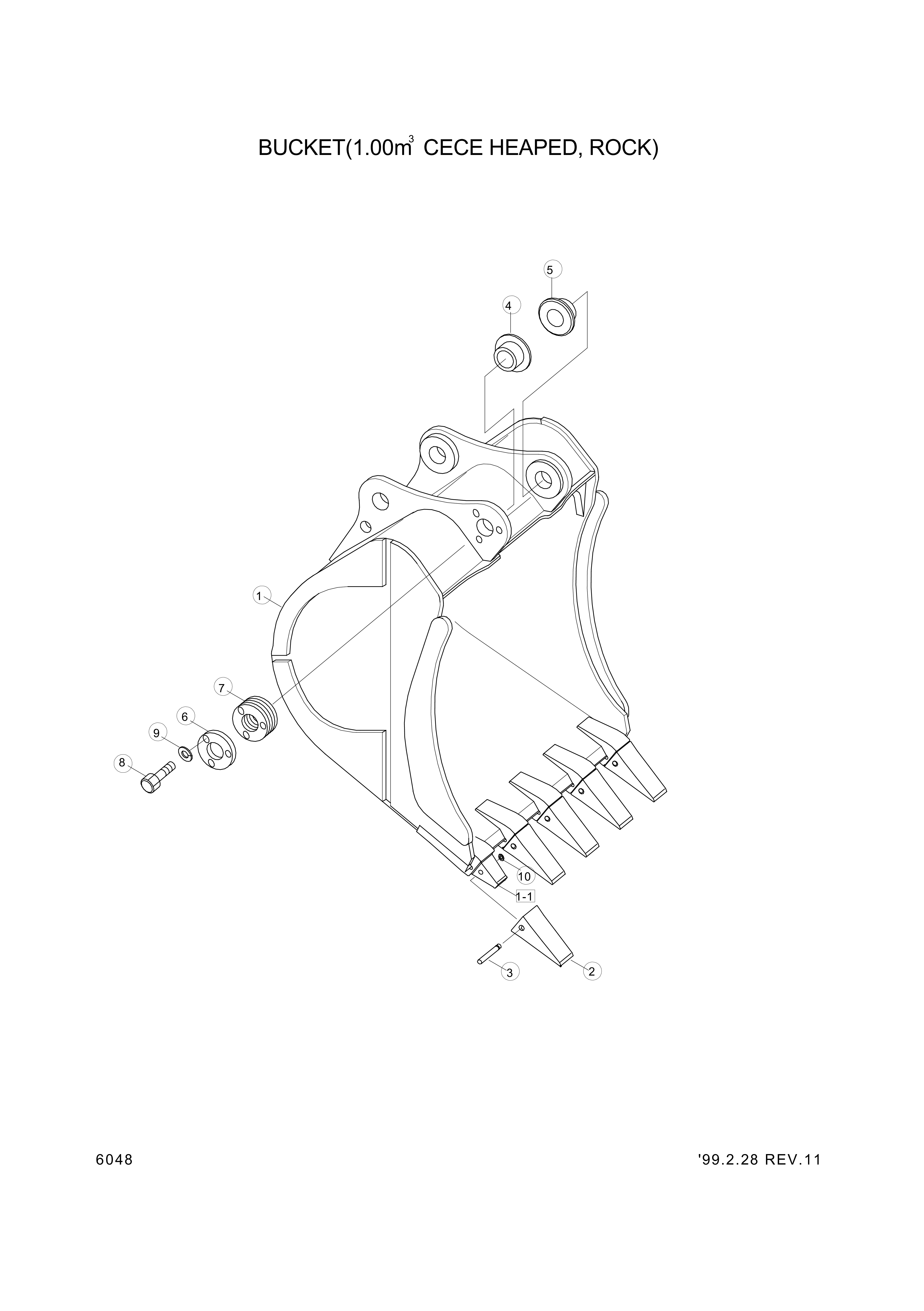 drawing for Hyundai Construction Equipment 61E9-1127 - BUSHING-PIN (figure 4)