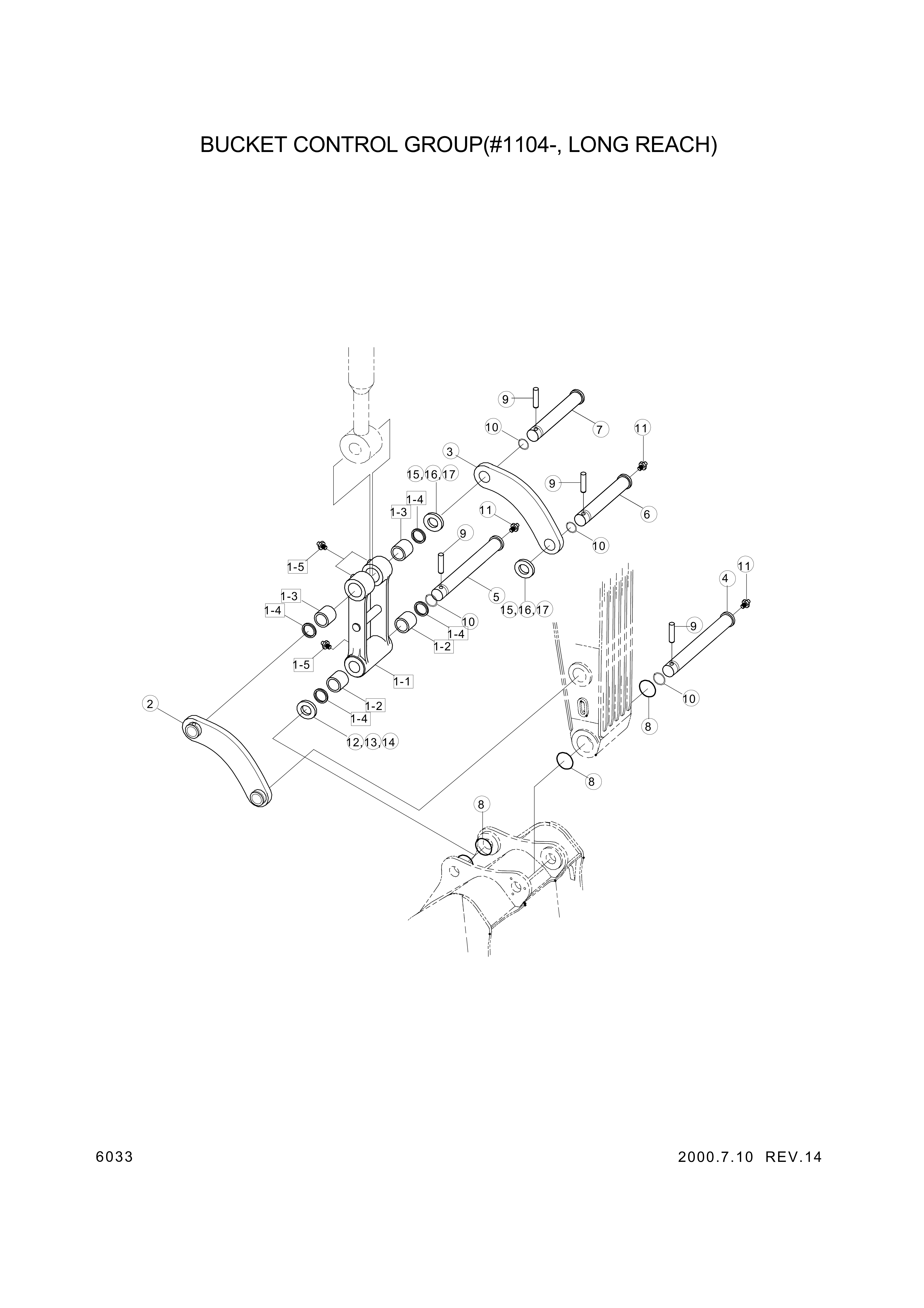 drawing for Hyundai Construction Equipment X124-652070 - BUSHING-PIN (figure 5)