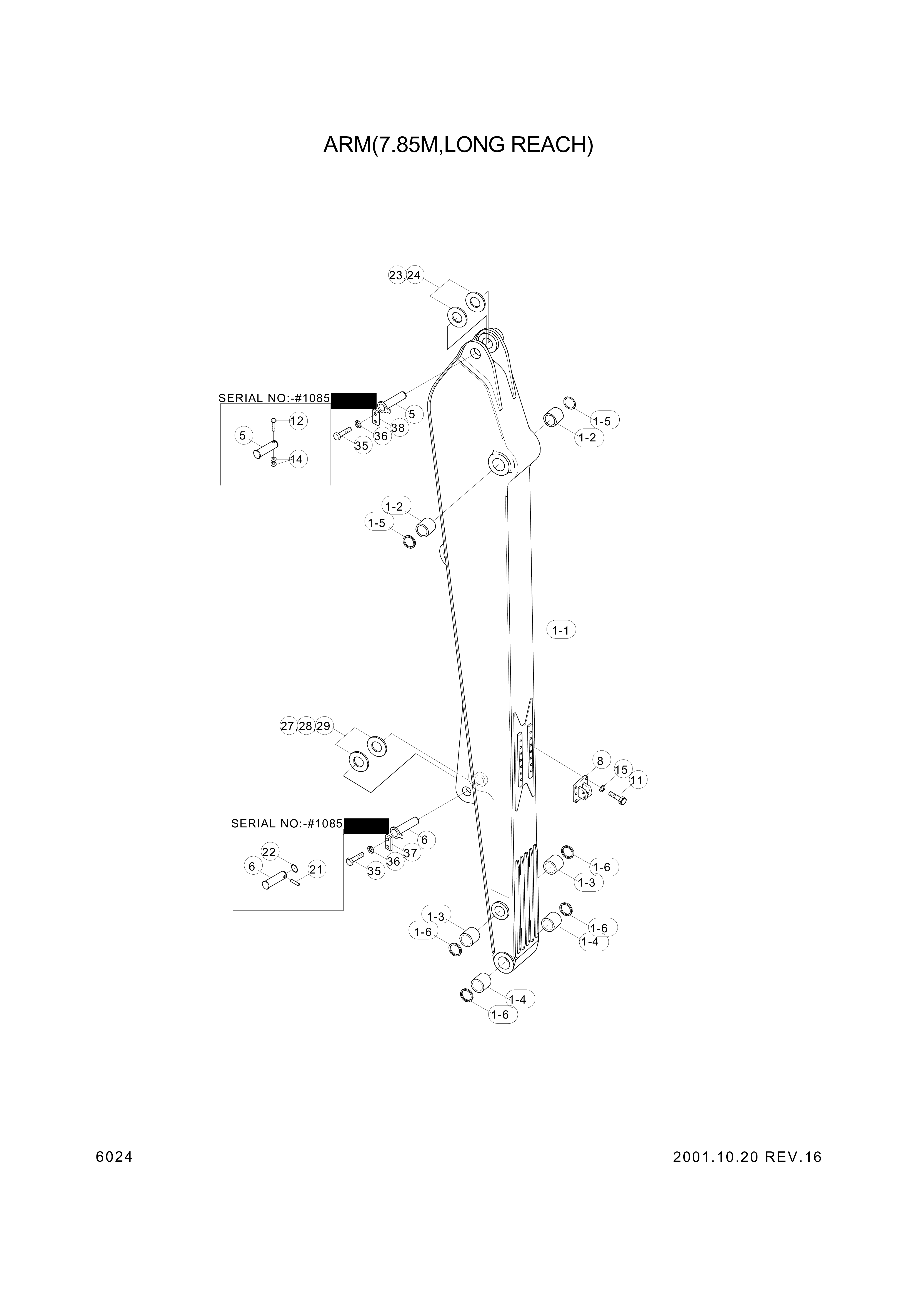 drawing for Hyundai Construction Equipment 61E9-26014 - BODY-ARM (figure 1)