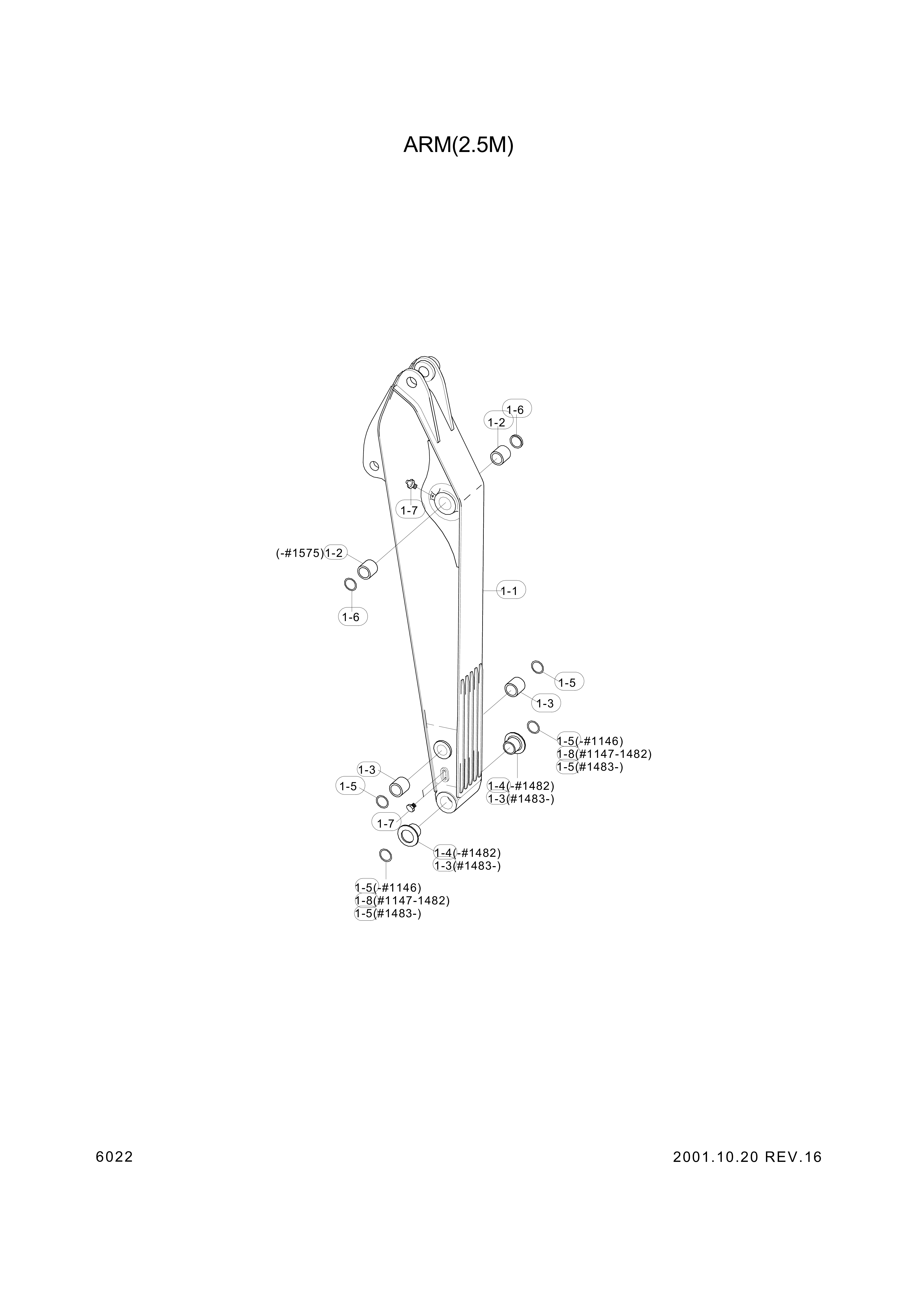 drawing for Hyundai Construction Equipment 61E9-1125 - BUSHING-PIN (figure 2)