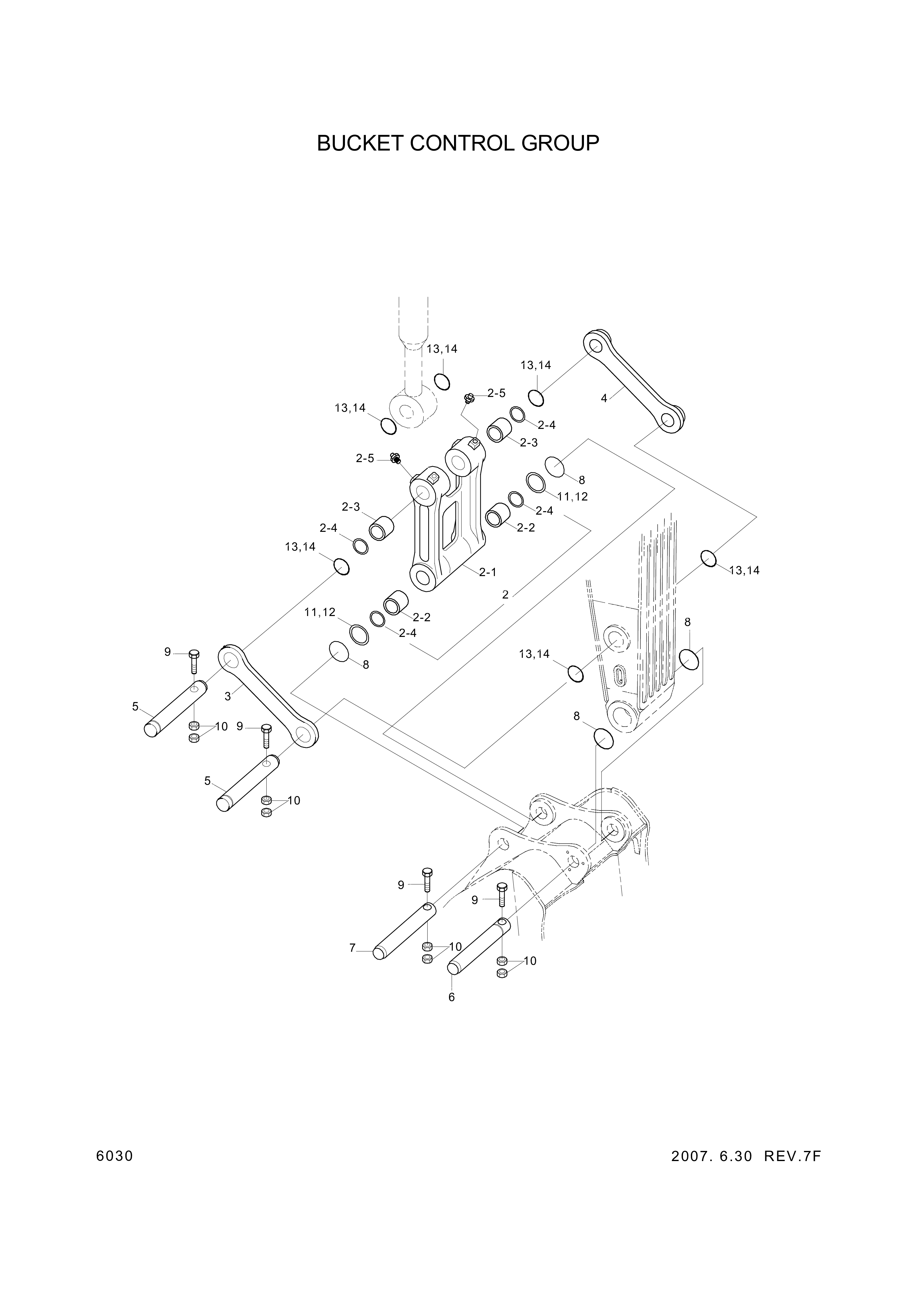 drawing for Hyundai Construction Equipment 61E9-1111 - PIN-JOINT (figure 1)