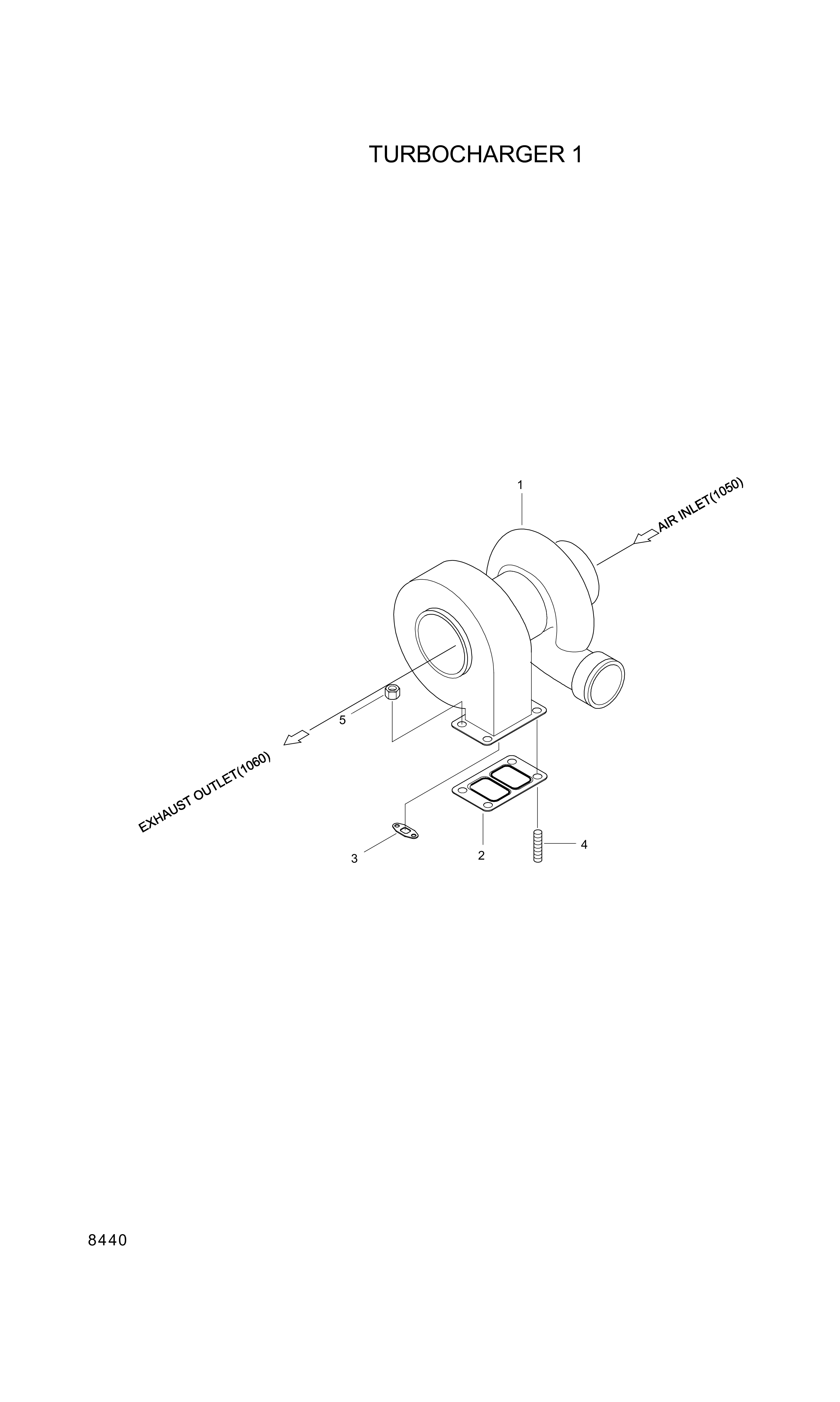 drawing for Hyundai Construction Equipment YUBP-06293 - TURBOCHARGER (figure 2)